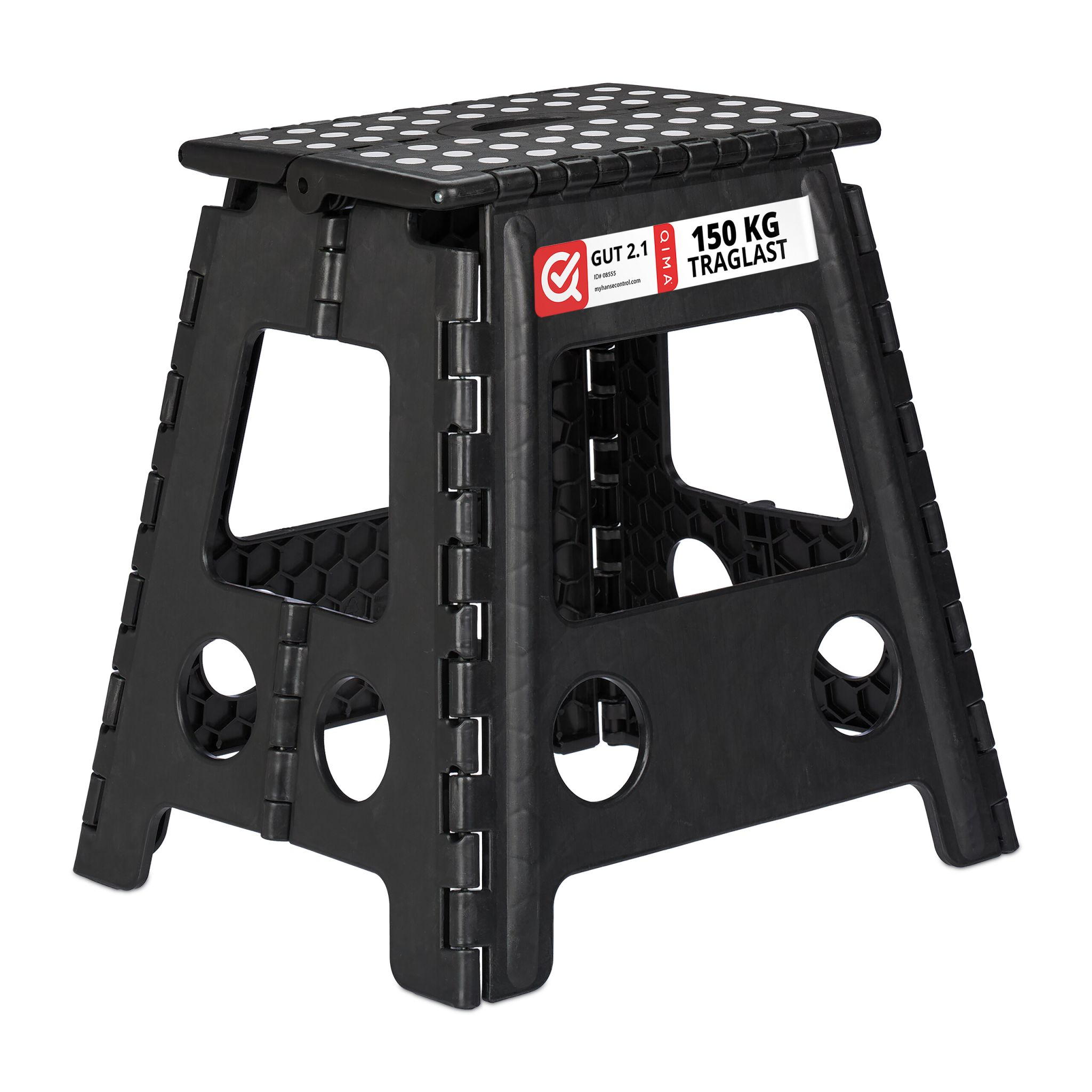 Klapphocker faltbar XL Weiss-Schwarz