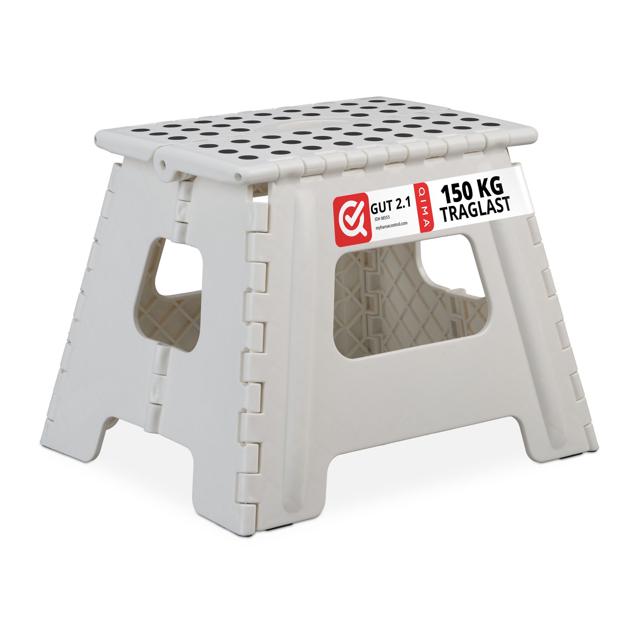 Klapphocker faltbar L Weiss-Schwarz
