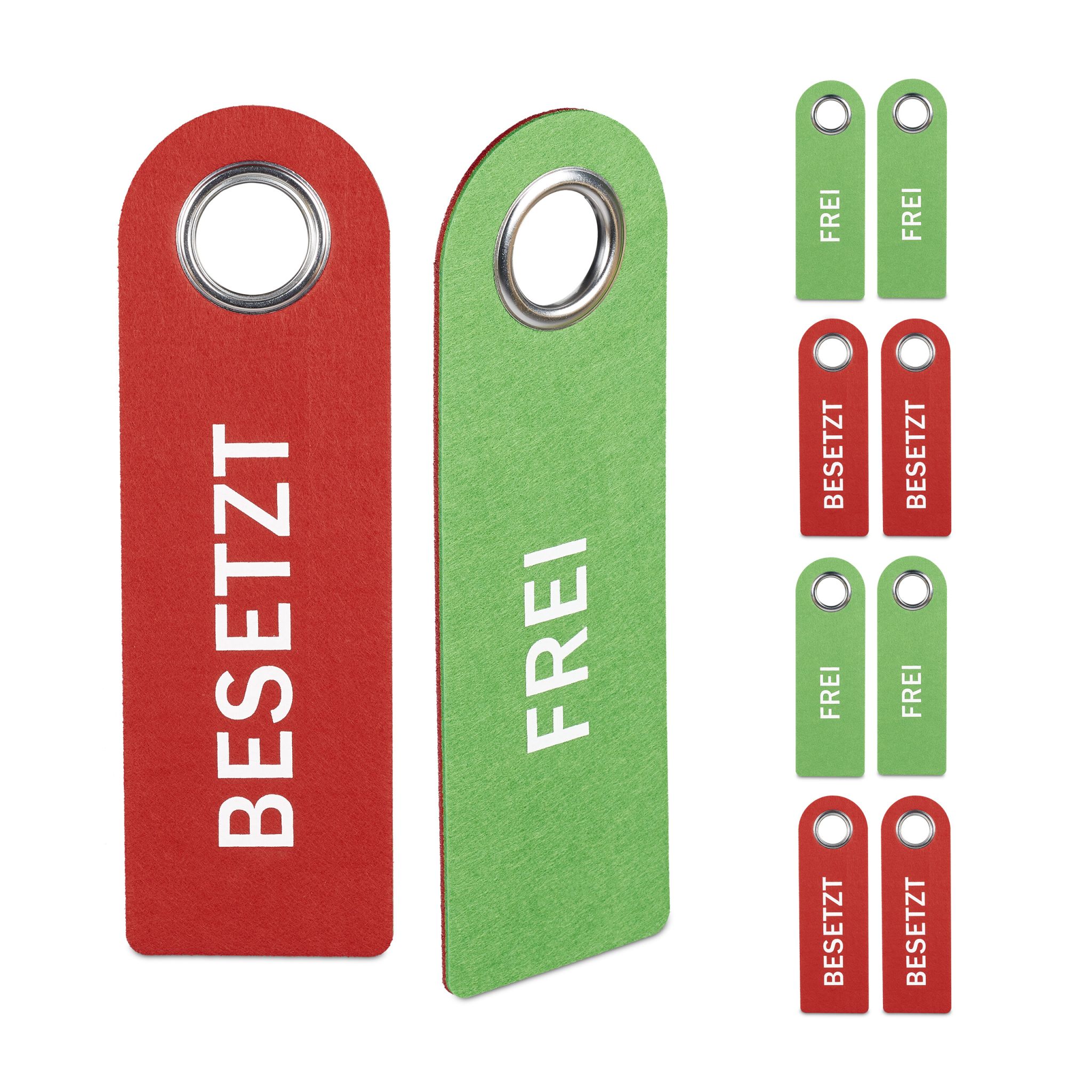 Türschild Besetzt Frei 10er-Set Weiss-Grün-Rot