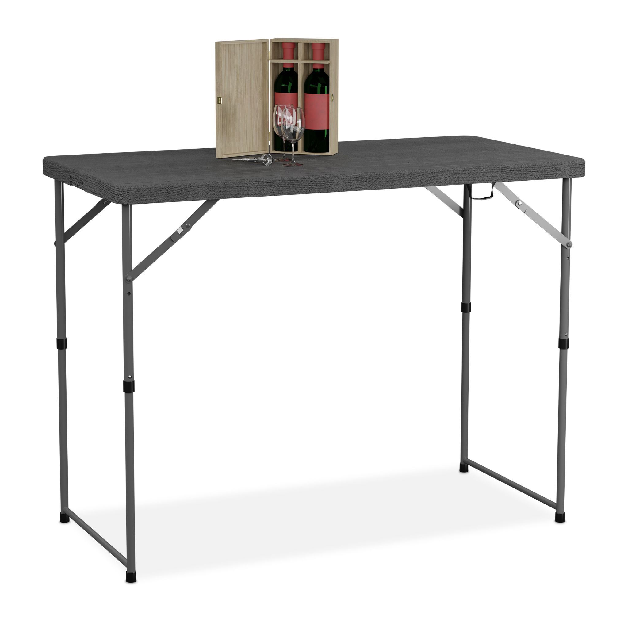Gartentisch klappbar höhenverstellbar Grau