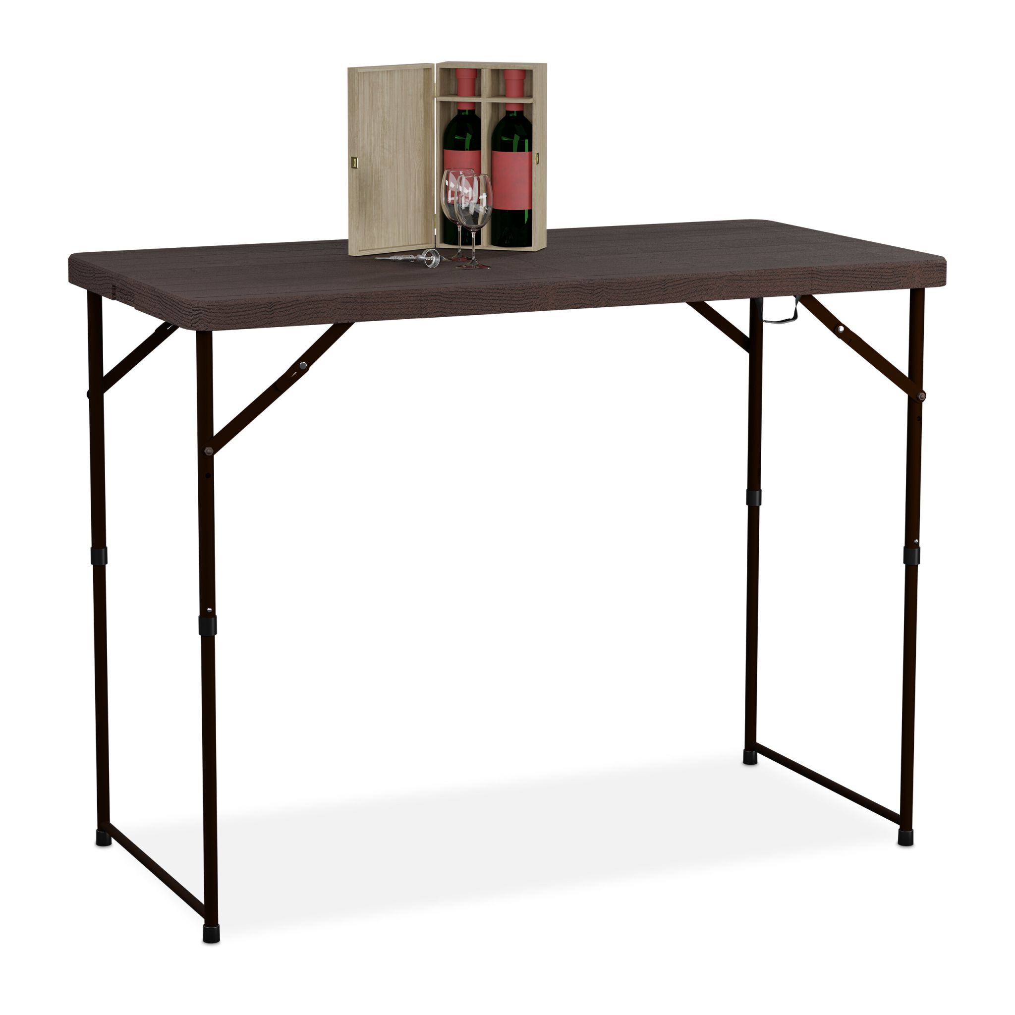 Gartentisch klappbar höhenverstellbar Braun