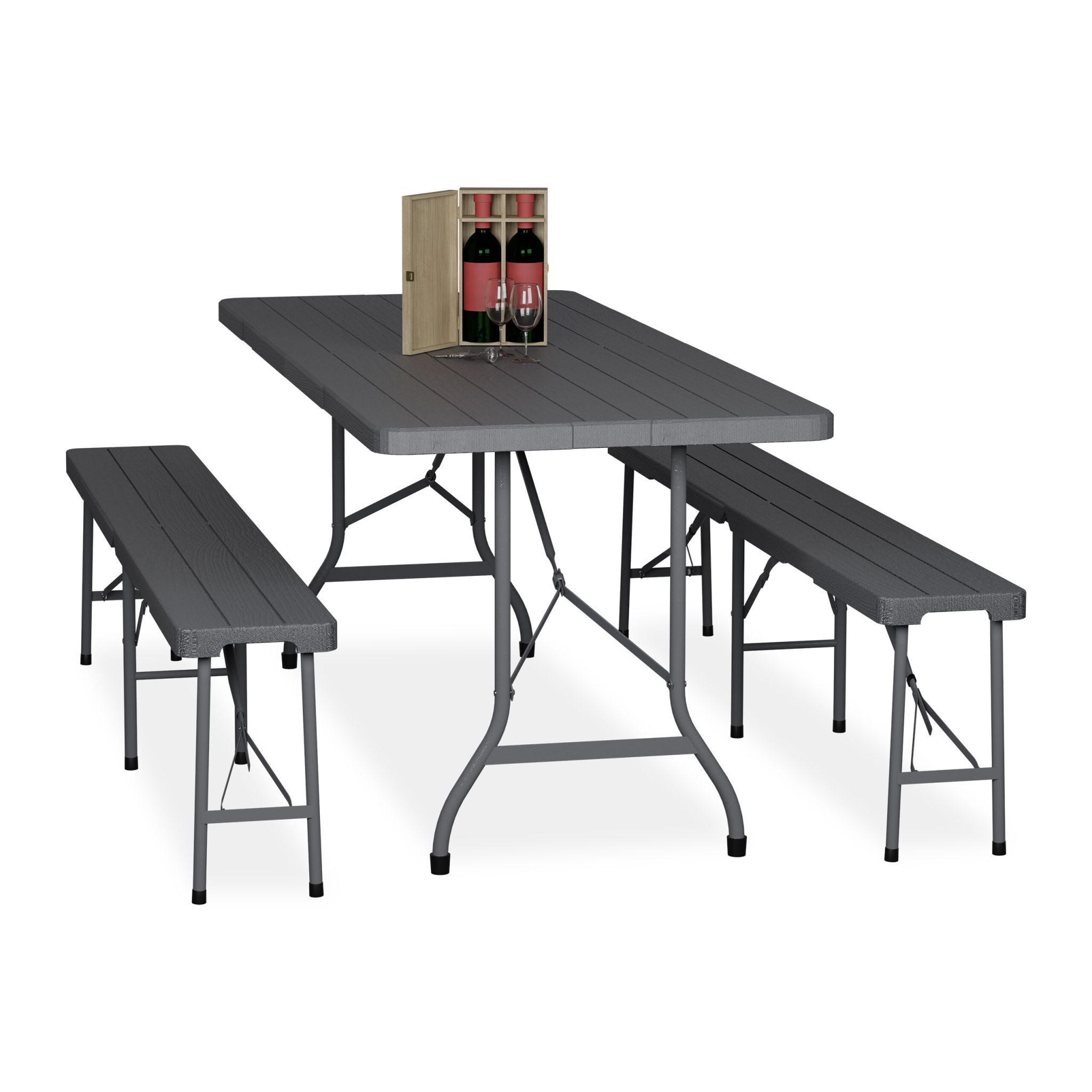 Bierzeltgarnitur klappbar 3-tlg. Grau