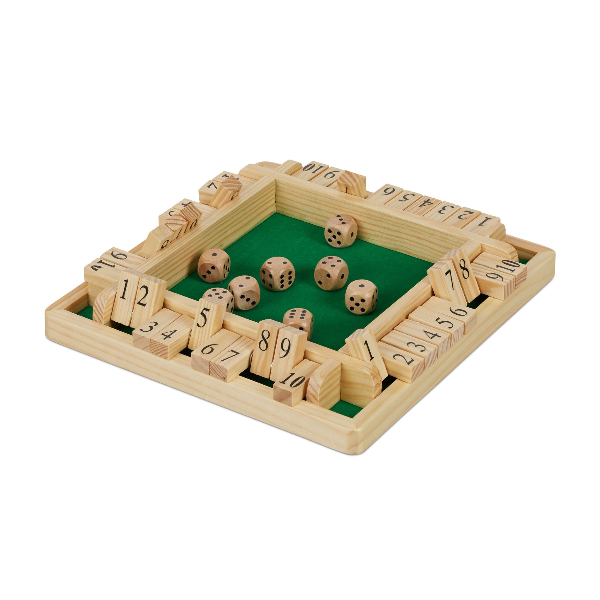 Shut The Box 10er Dunkelgrün-Hellbraun-Schwarz