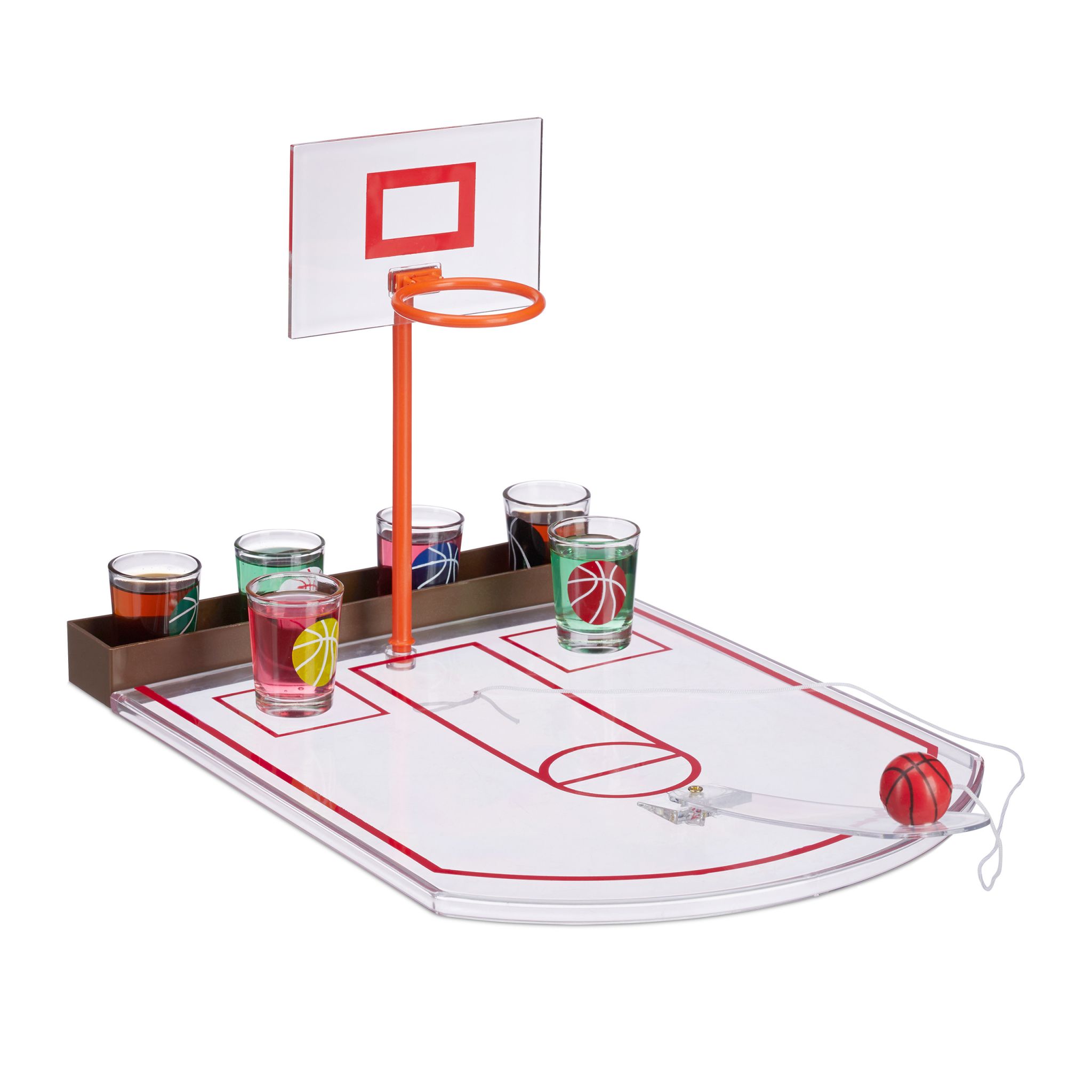 Basketball Trinkspiel Weiss-Braun-Rot