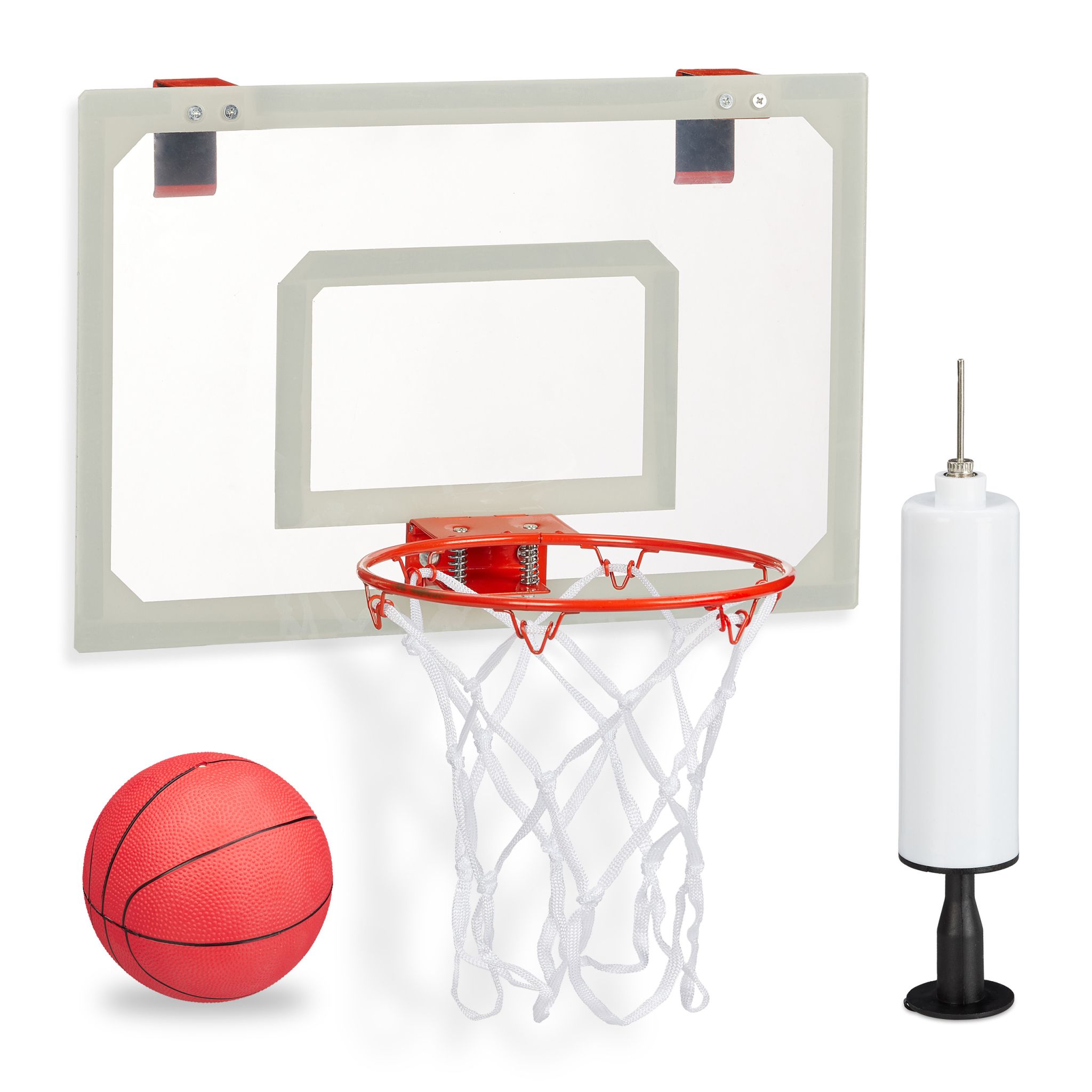 Basketballkorb fürs Zimmer Weiss-Rot