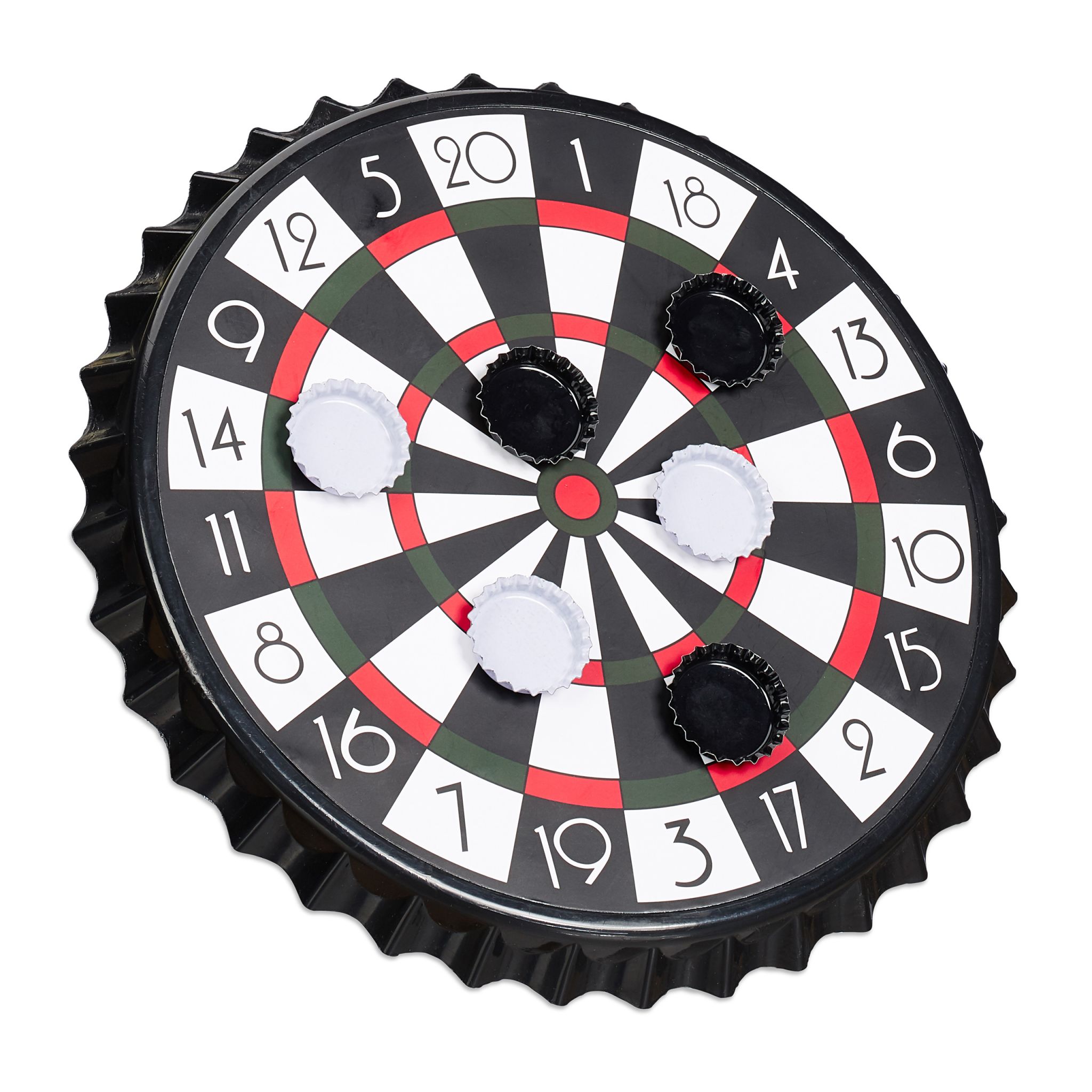 Kronkorken Dartscheibe Weiss-Rot-Schwarz