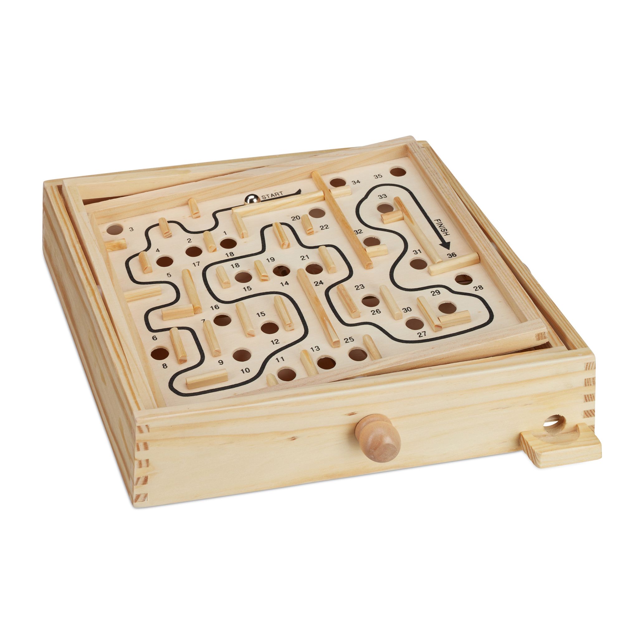 Holz Labyrinth Spiel Hellbraun-Schwarz