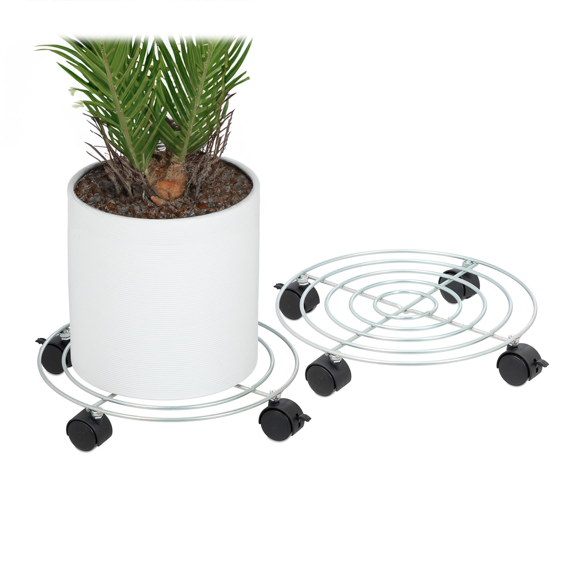 Pflanzenroller 2er-Set Schwarz-Silber