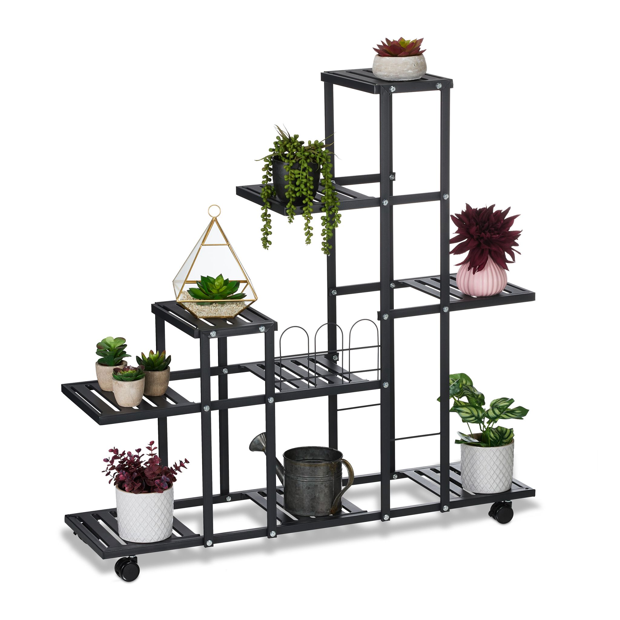 Blumenständer mit Rollen Schwarz