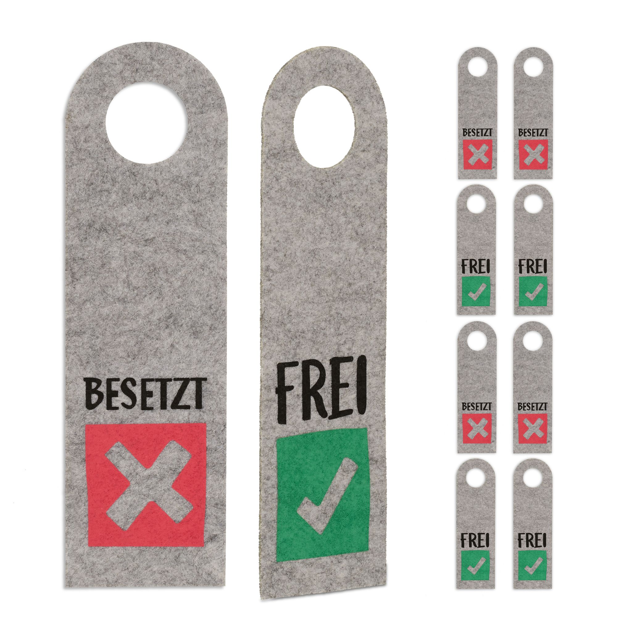 Türschild Besetzt Frei 10er-Set Grün-Rot-Grau