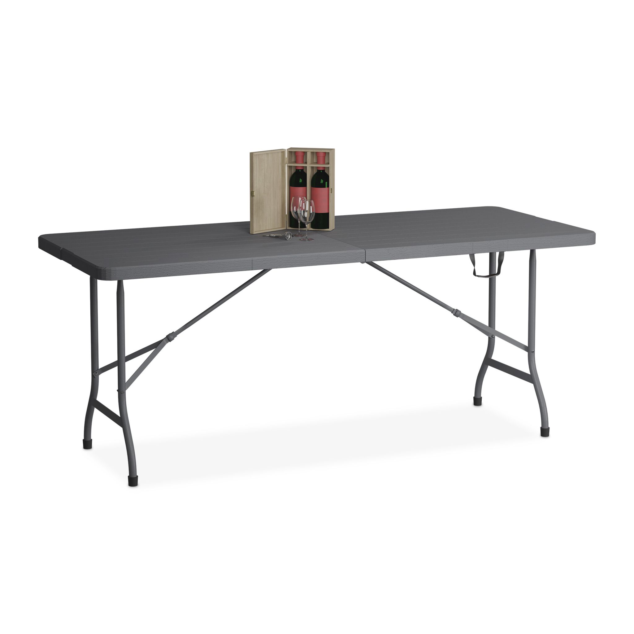 Gartentisch klappbar Schwarz-Grau