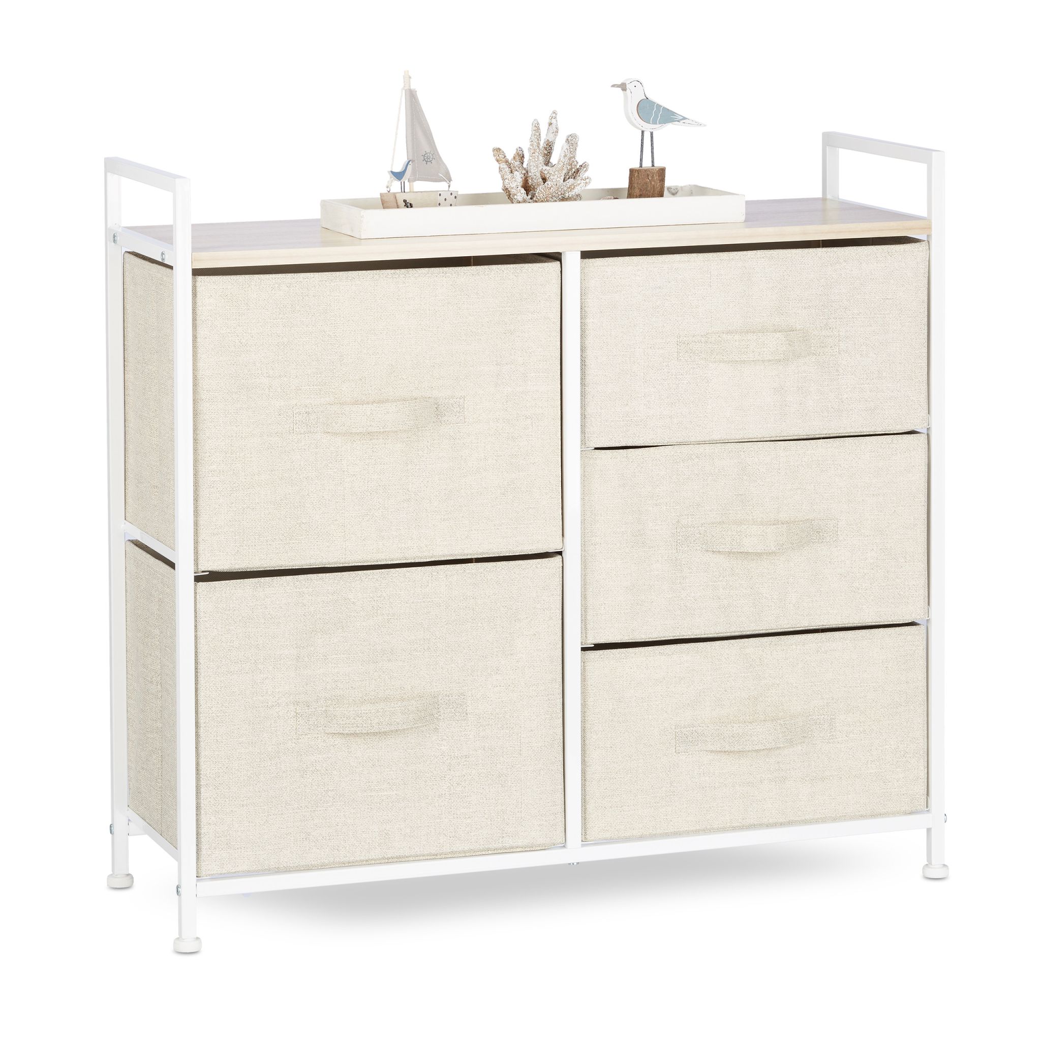 Regalsystem Weiss-Creme-Hellbraun