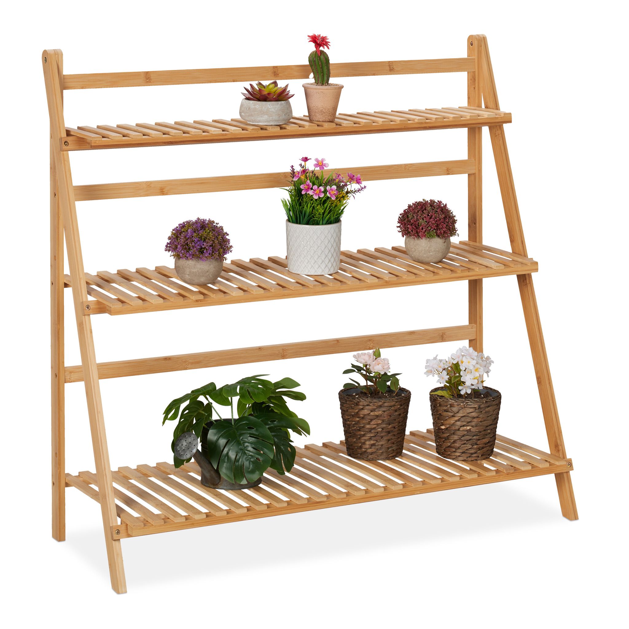 Blumenregal Bambus klappbar Hellbraun