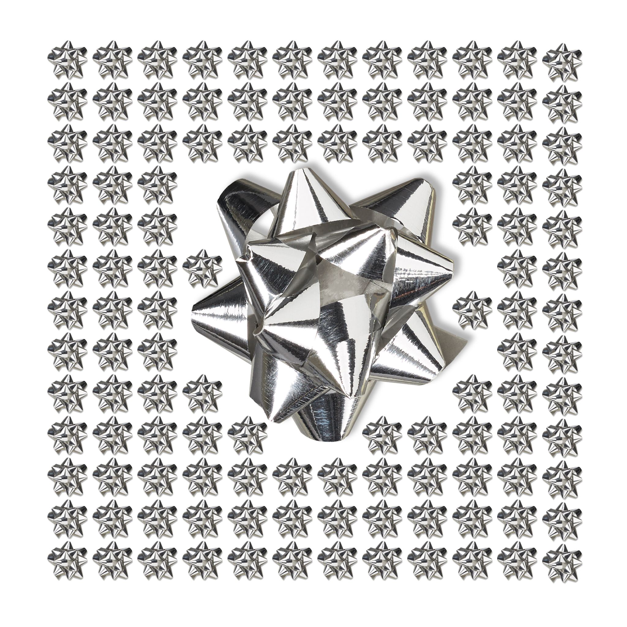 Geschenkschleifen 200er-Set Silber