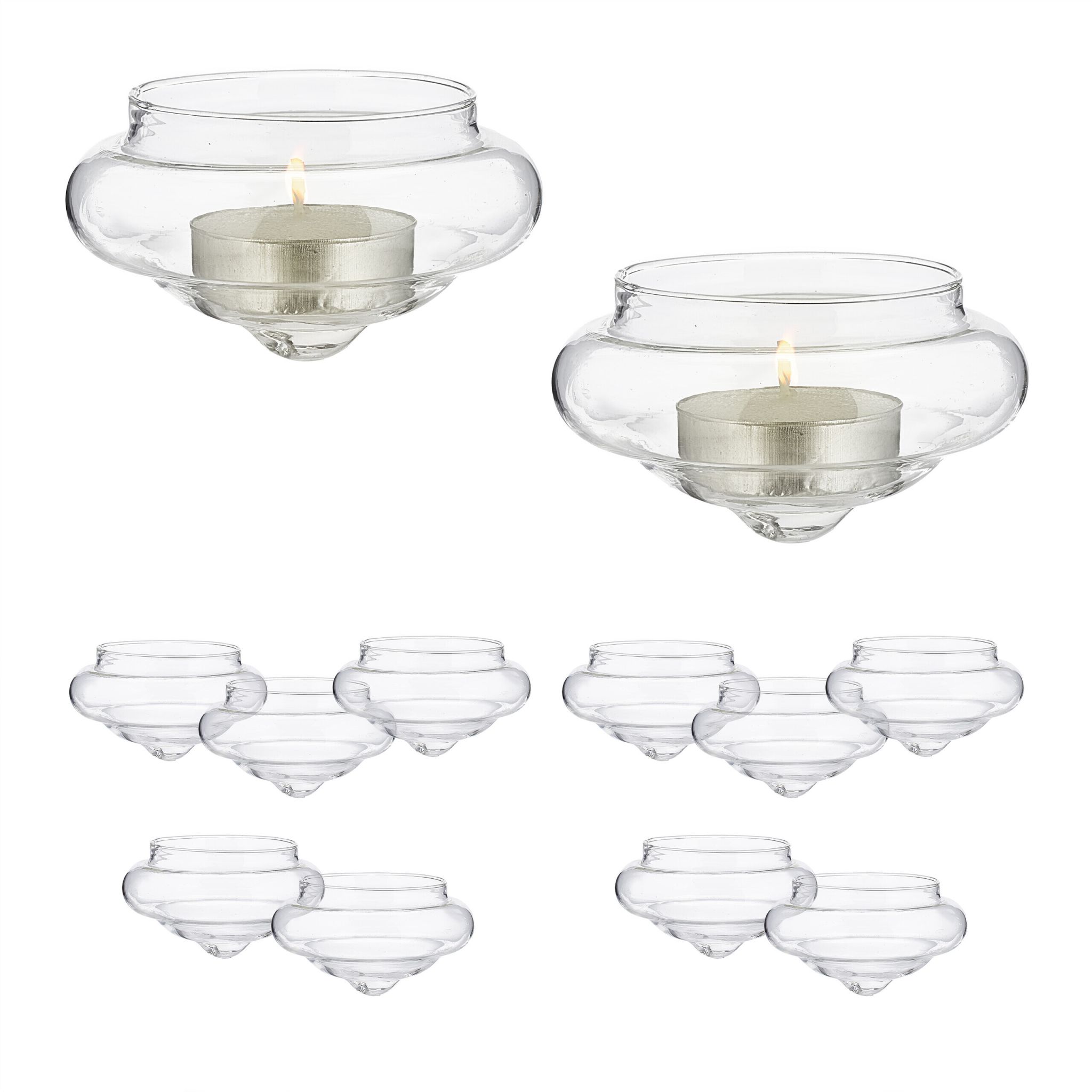 Schwimmwindlicht 12er-Set Transparent