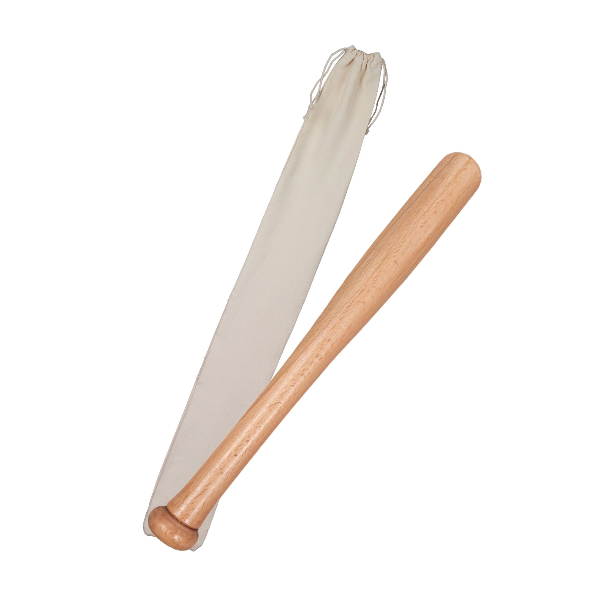 Kleiner Baseballschläger Holz mit Beutel Beige-Hellbraun