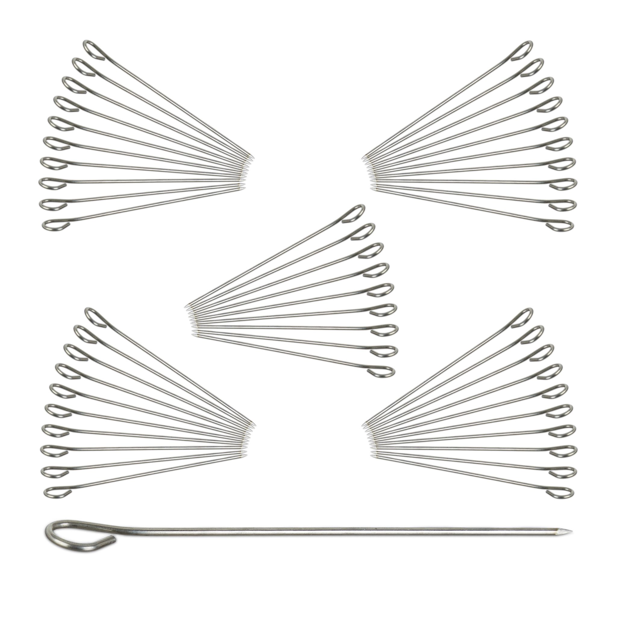 Rouladennadeln Edelstahl 50er-Set Silber