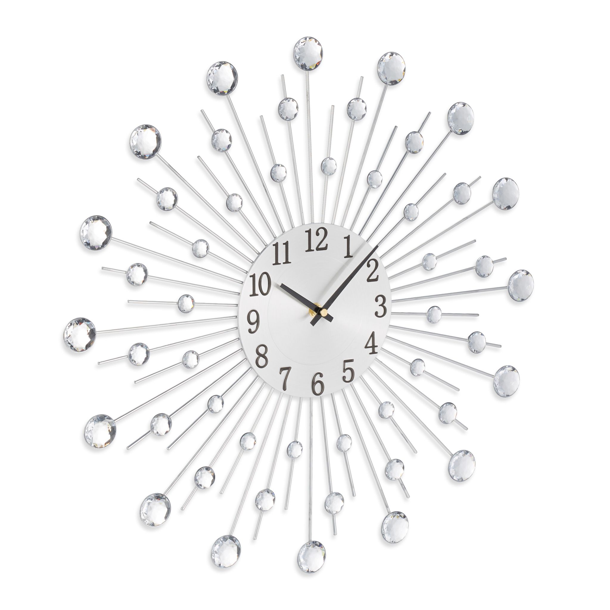 Wanduhr Diamant Ø 50cm Schwarz-Silber