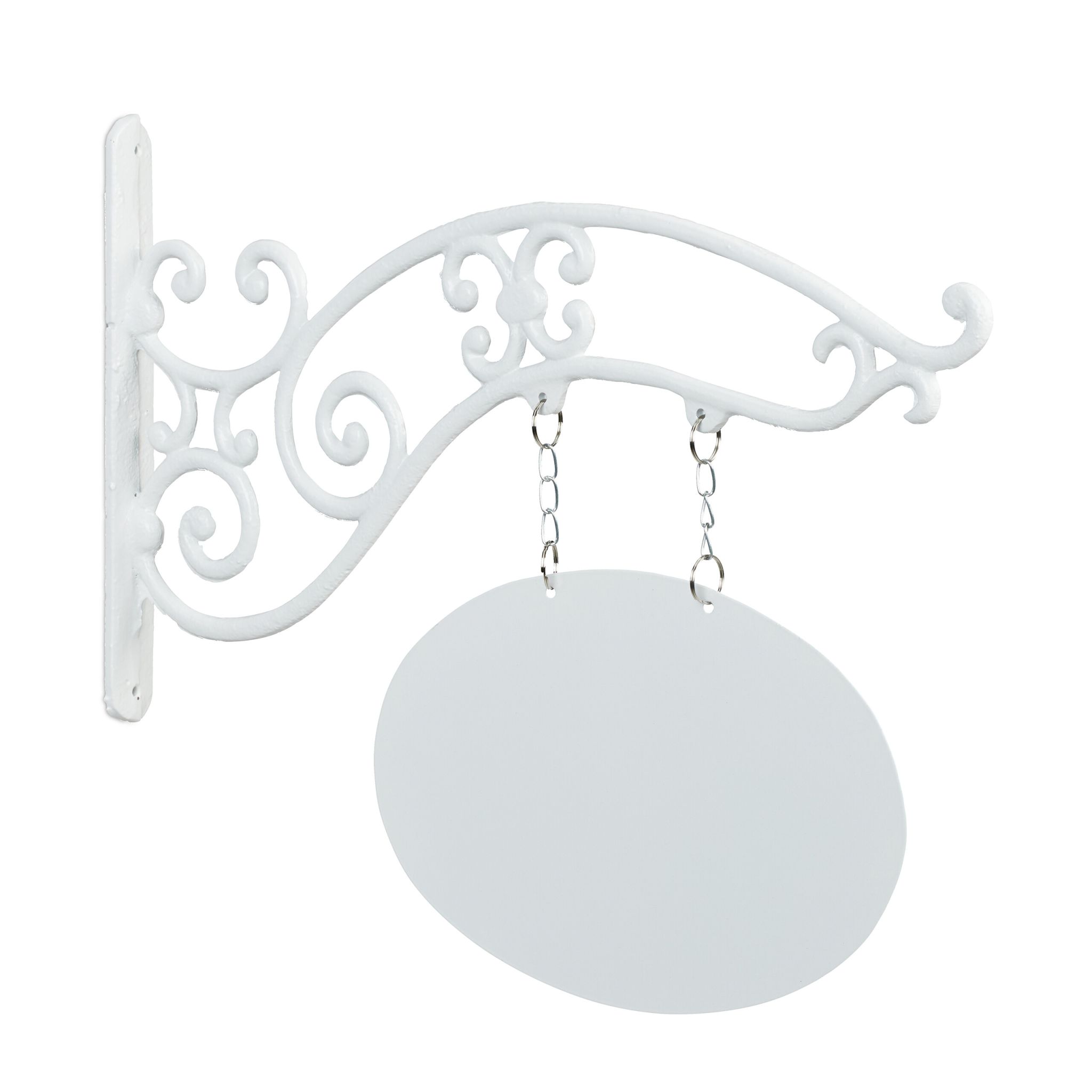 Gusseisen Wandschild zum Beschriften Weiss
