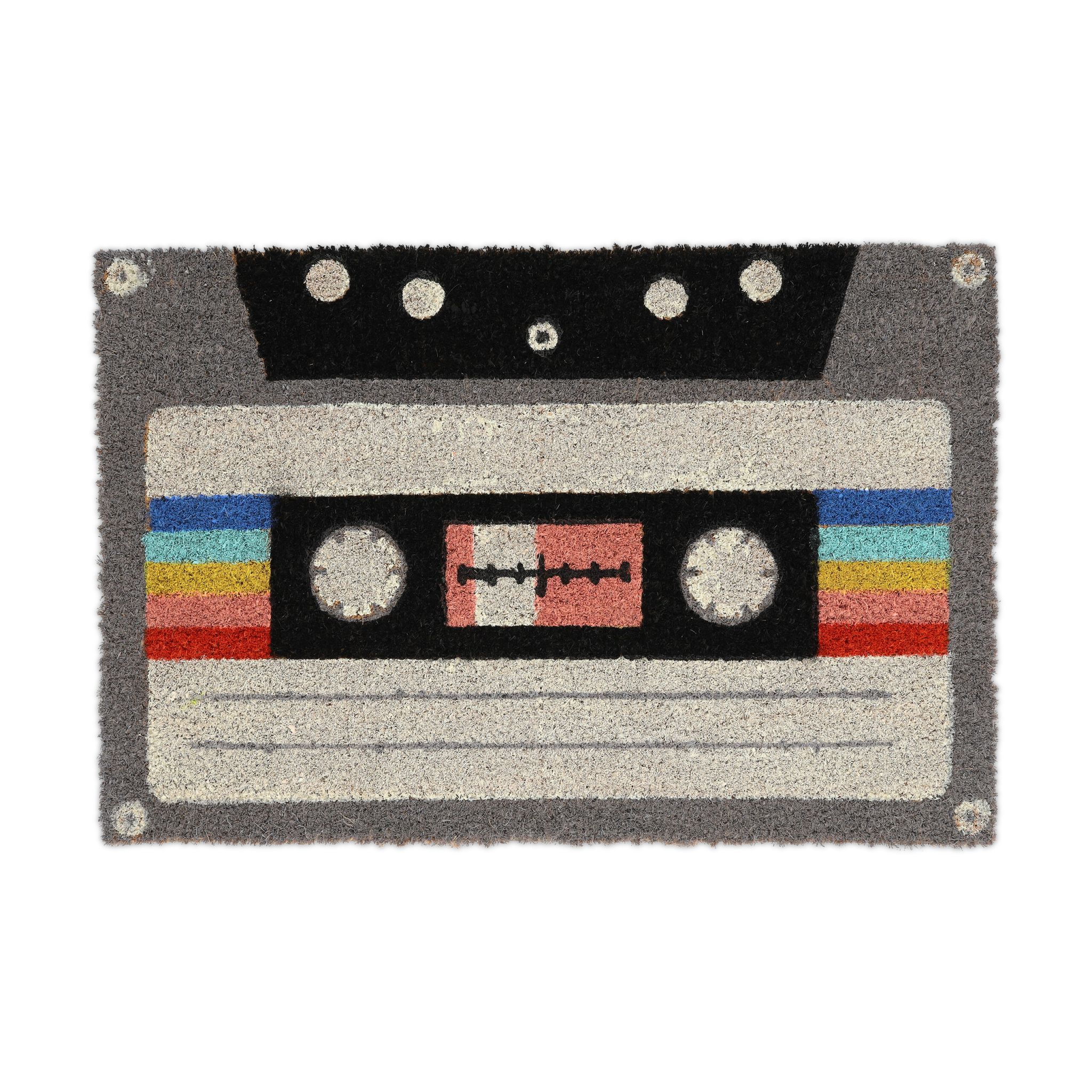 Kokos Fussmatte Kassette Weiss-Schwarz-Grau