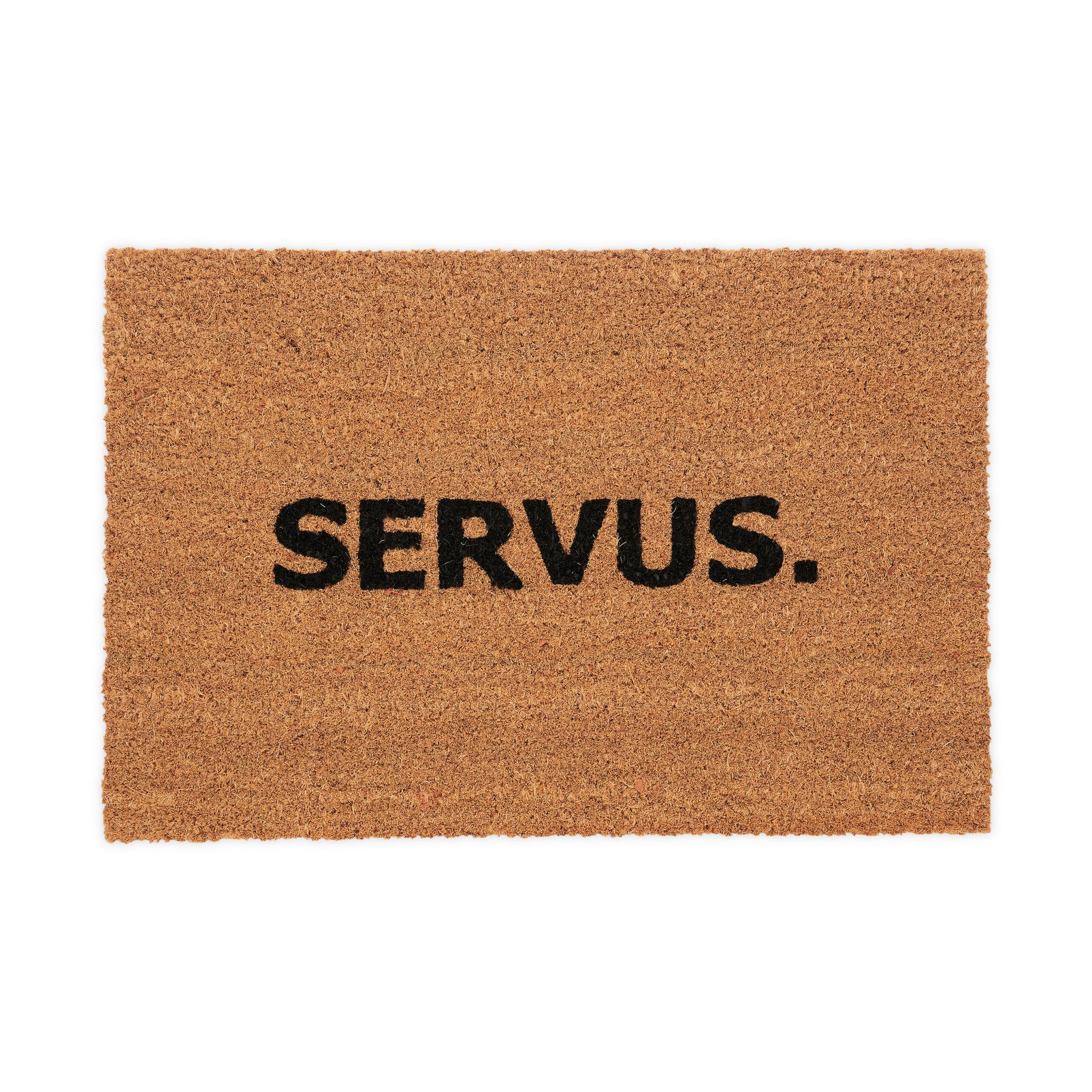 Kokos Fussmatte Servus. Hellbraun-Schwarz