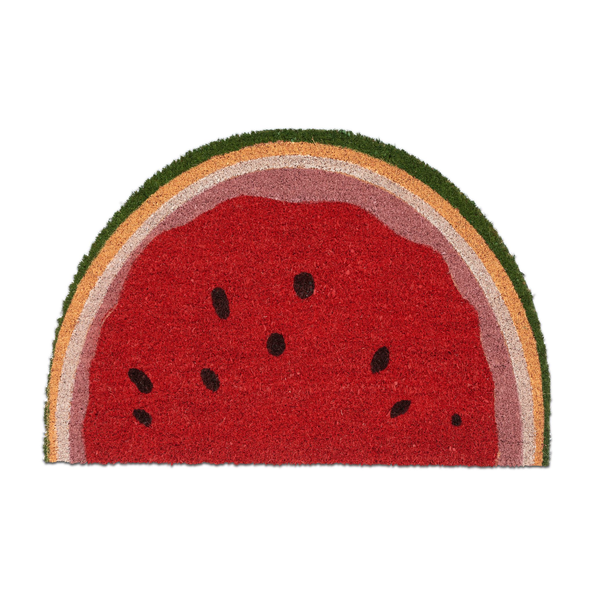 Halbrunde Fussmatte Wassermelone Gelb-Rot-Schwarz