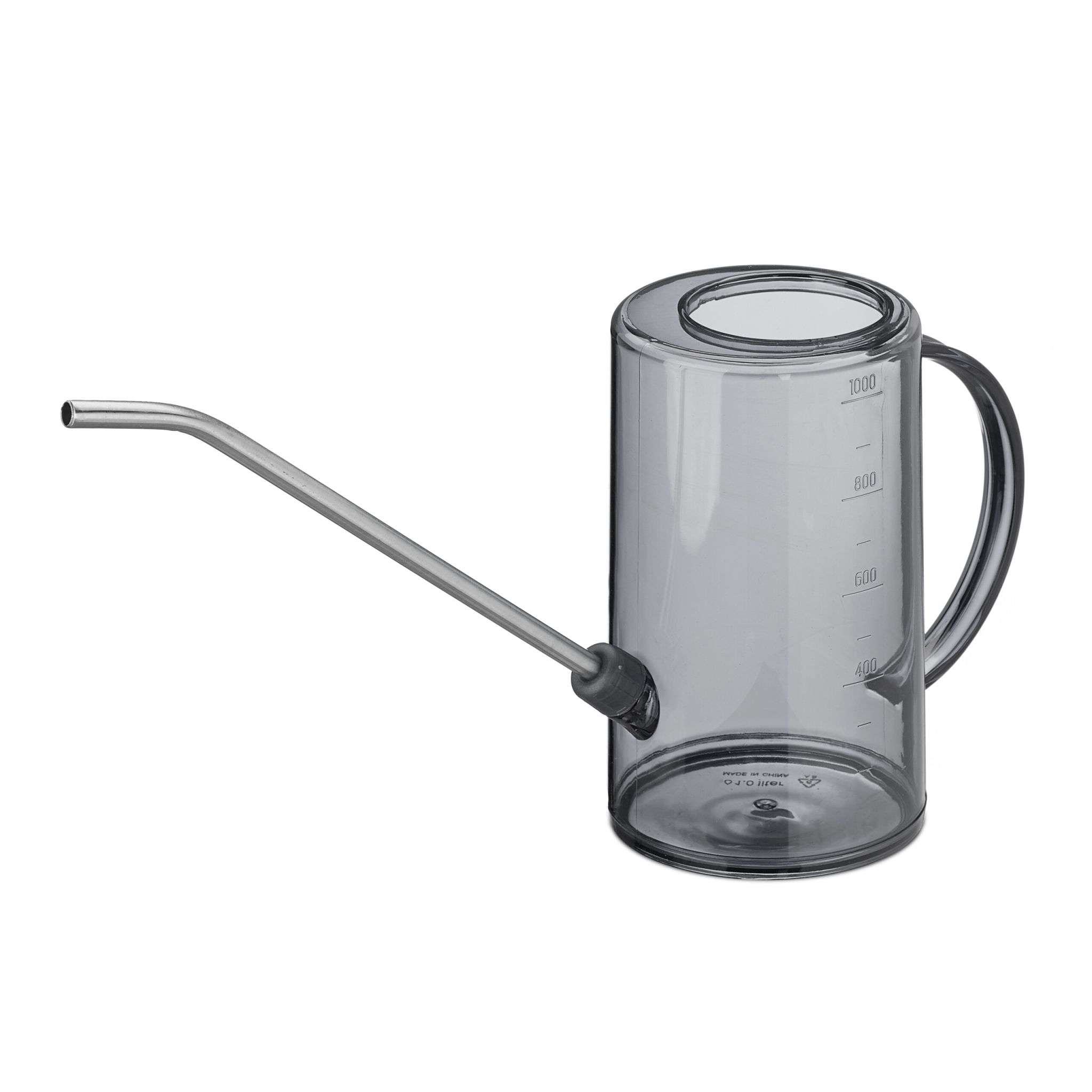Giesskanne Zimmerpflanzen 1 Liter Schwarz-Silber-Grau