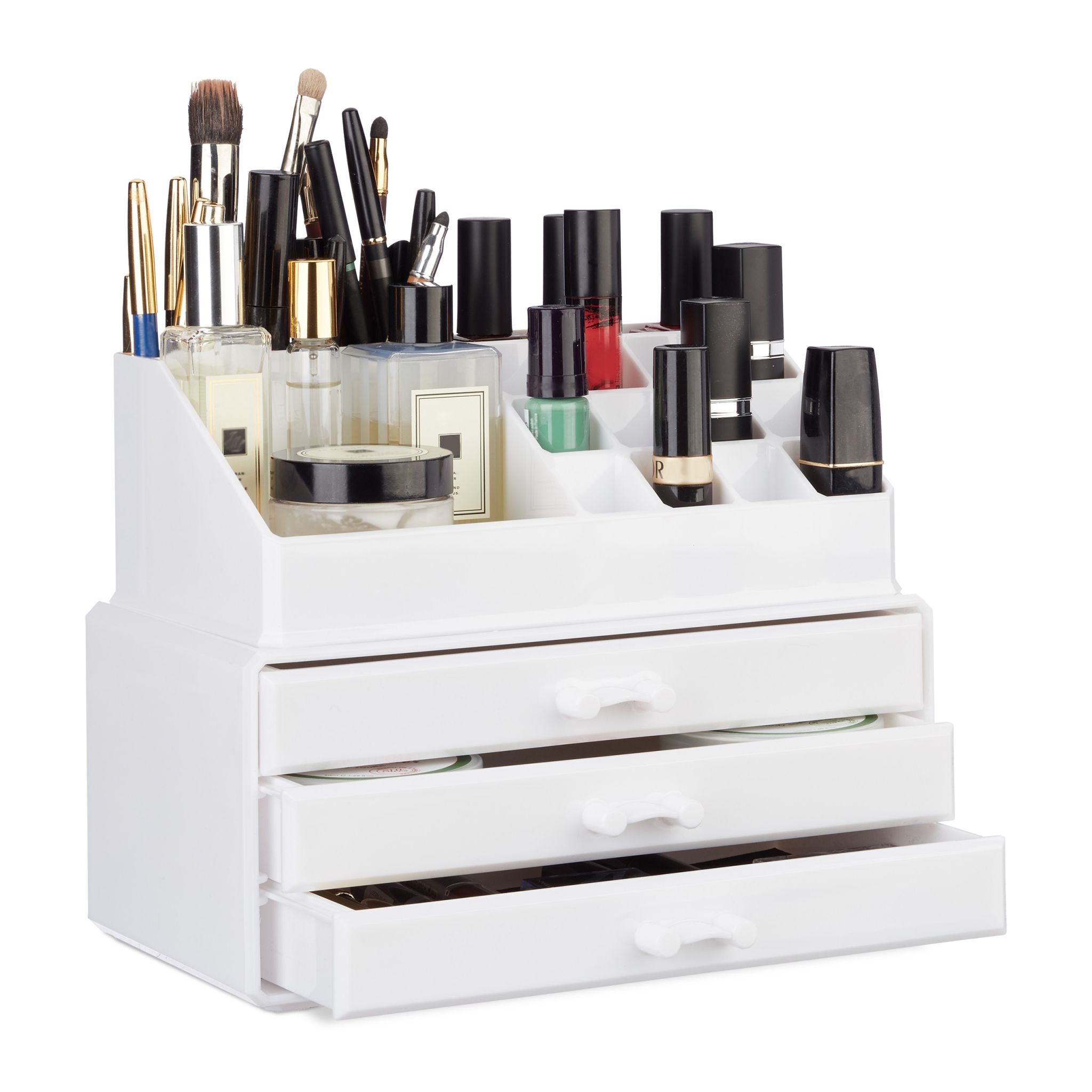 Make Up Organizer mit 3 Schubladen Weiss