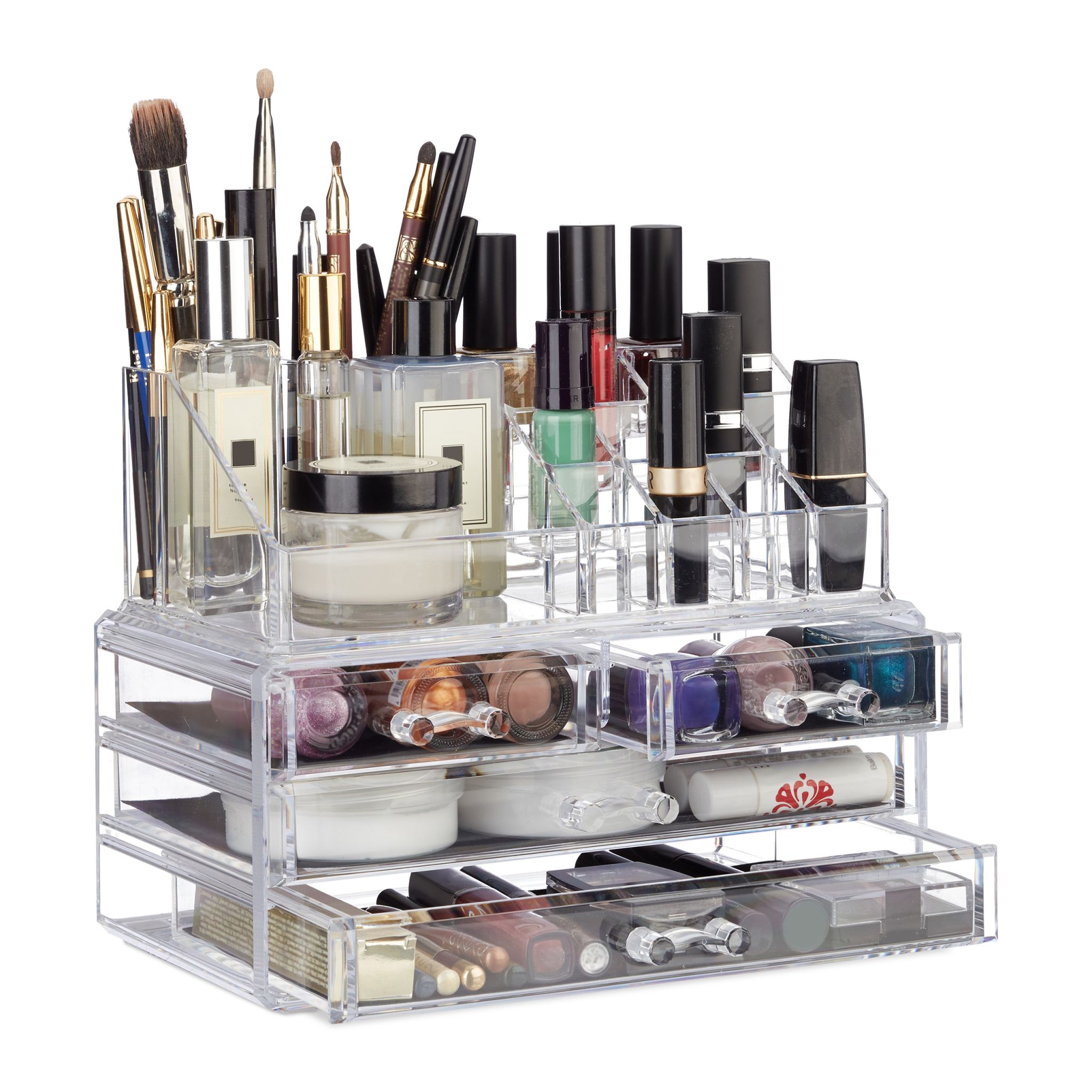Make Up Organizer mit 4 Schubfächern Transparent