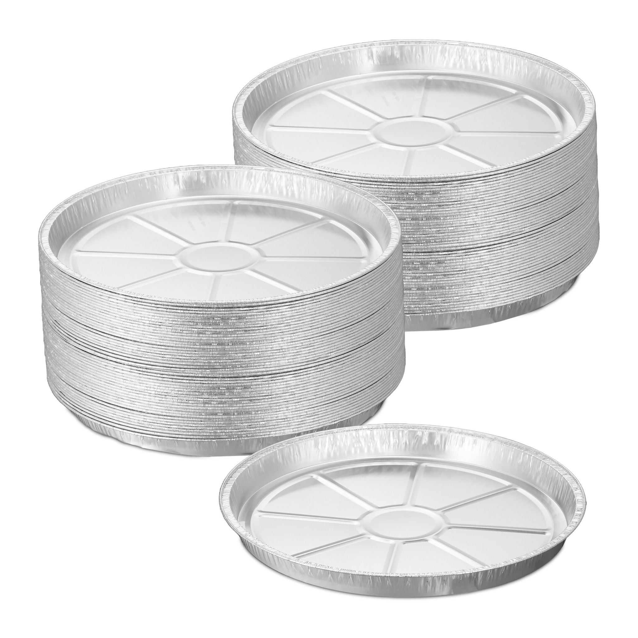 Runde Aluschalen 100er-Set Silber