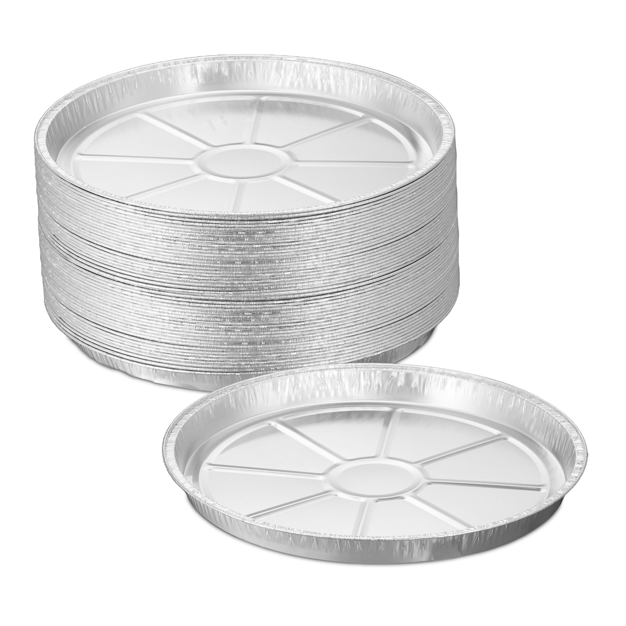 Runde Aluschalen 50er-Set Silber