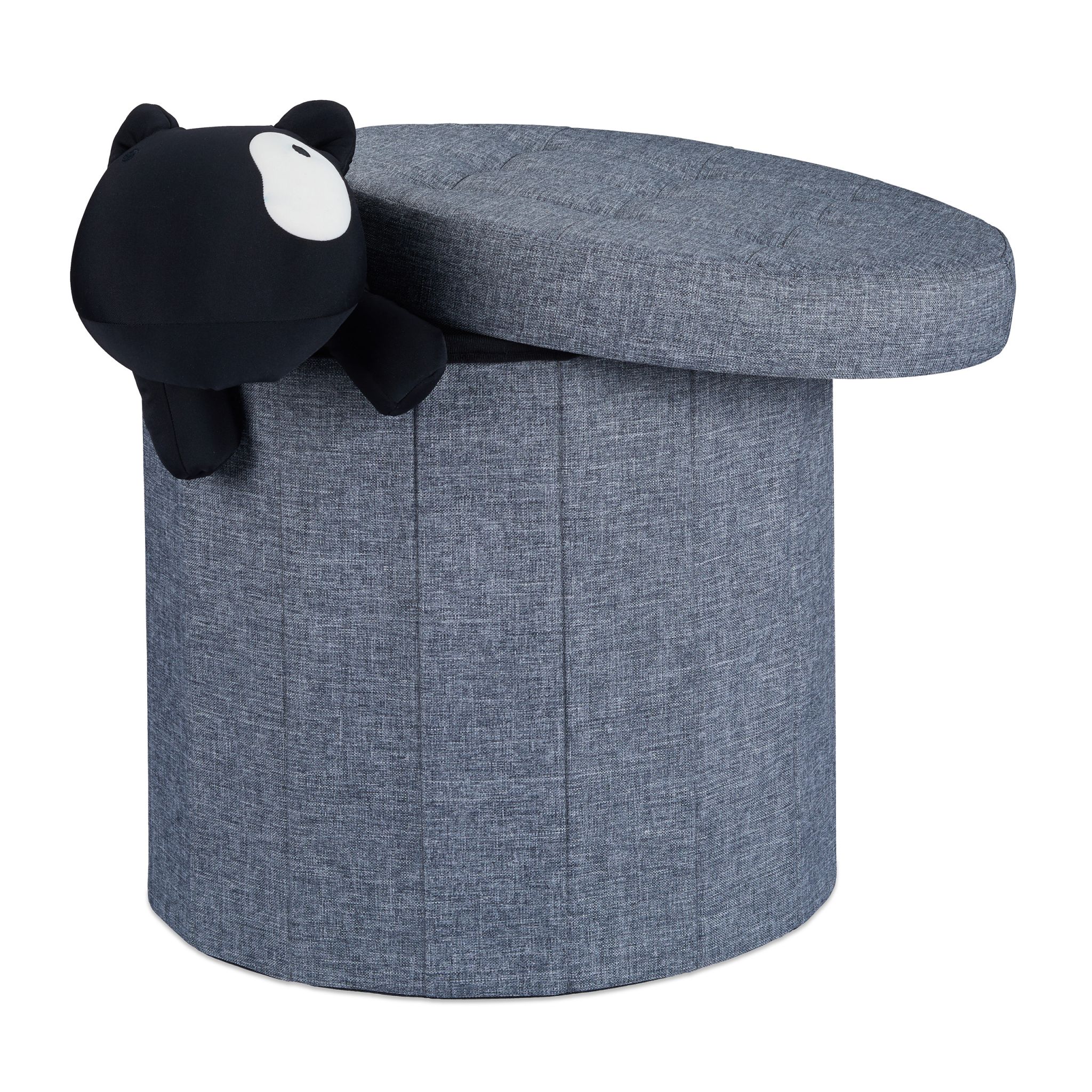 Sitzhocker mit Stauraum GrösseL rund Anthrazit