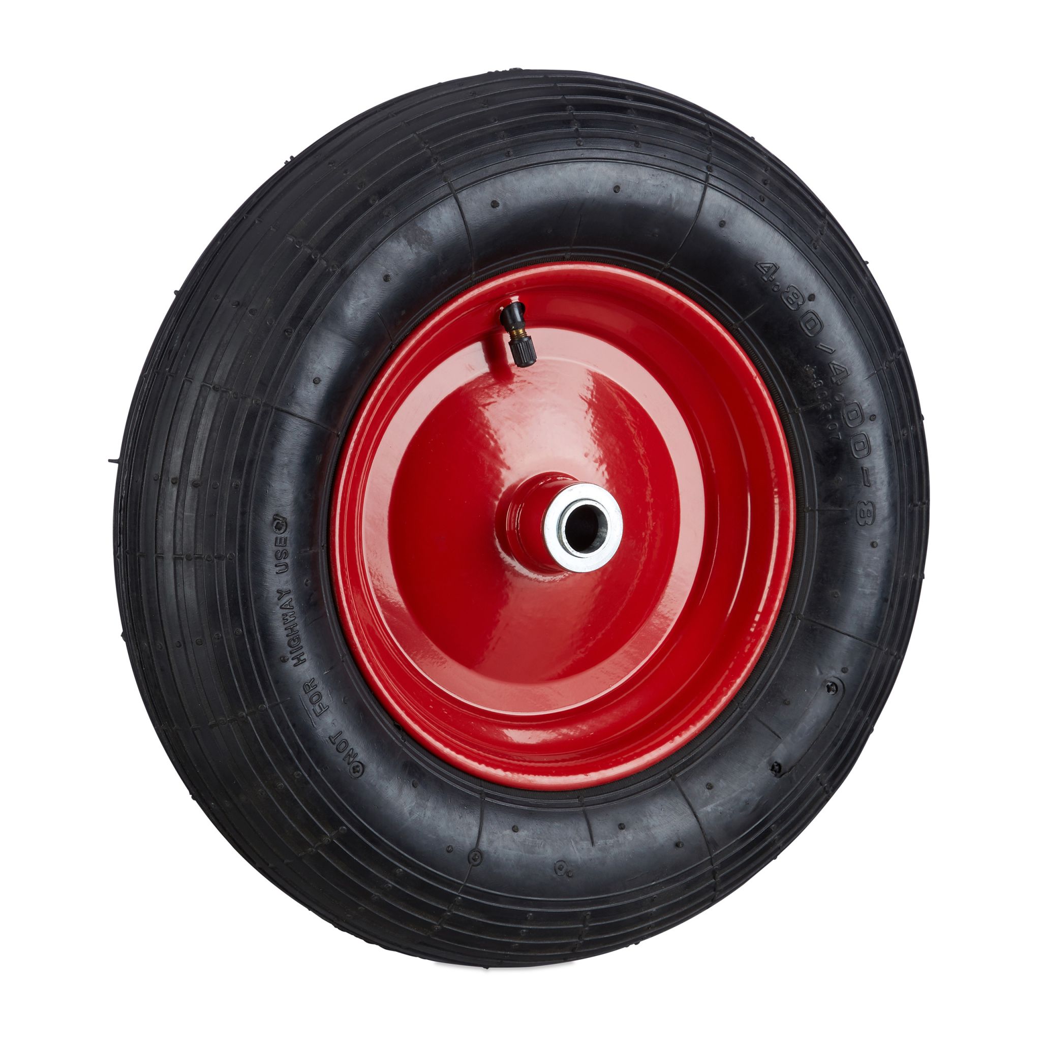 Luftbereiftes Schubkarrenrad 4.80 4.00-8 Rot-Schwarz