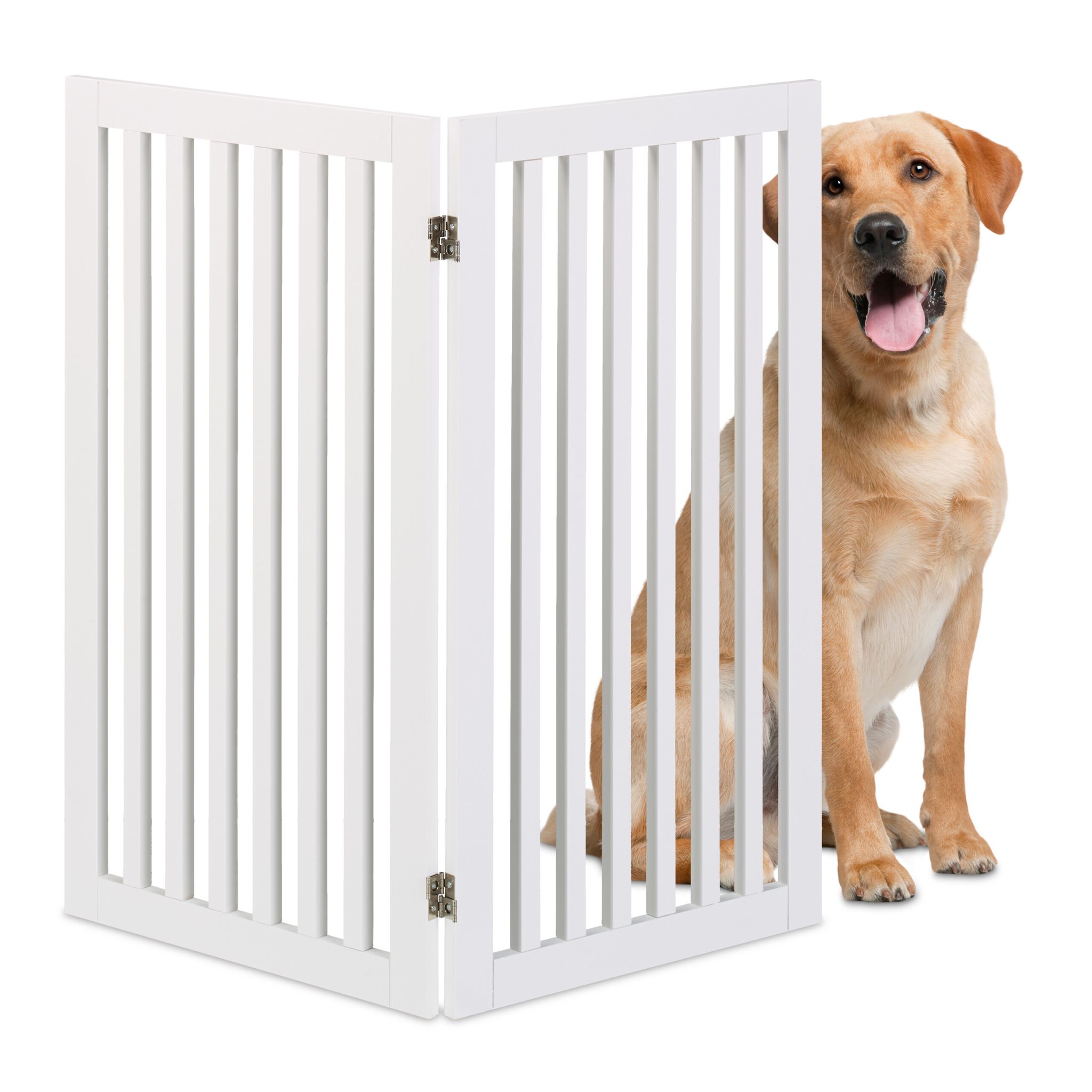 Freistehendes Hundeabsperrgitter Weiss