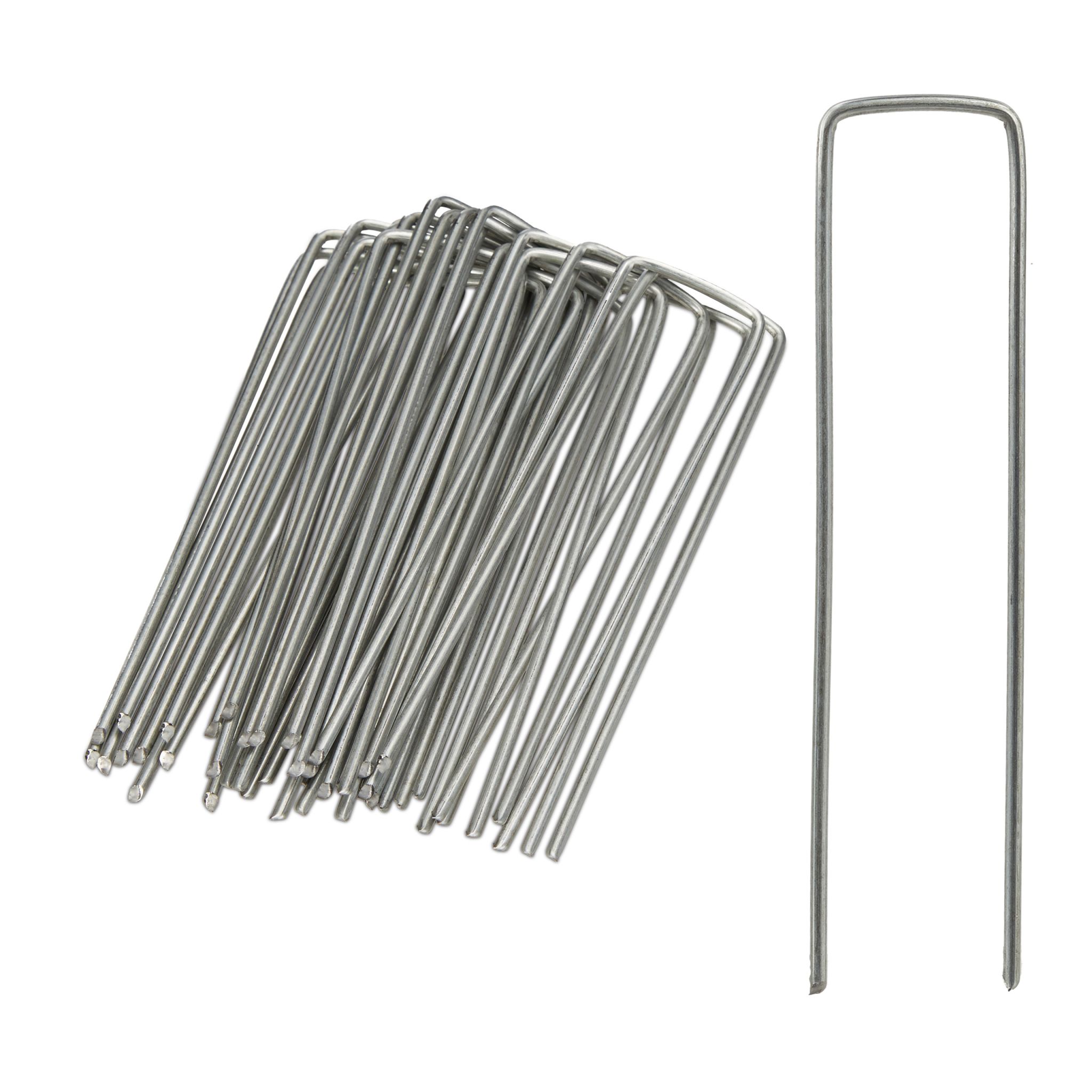 Bodenanker verzinkt 25er-Set Silber
