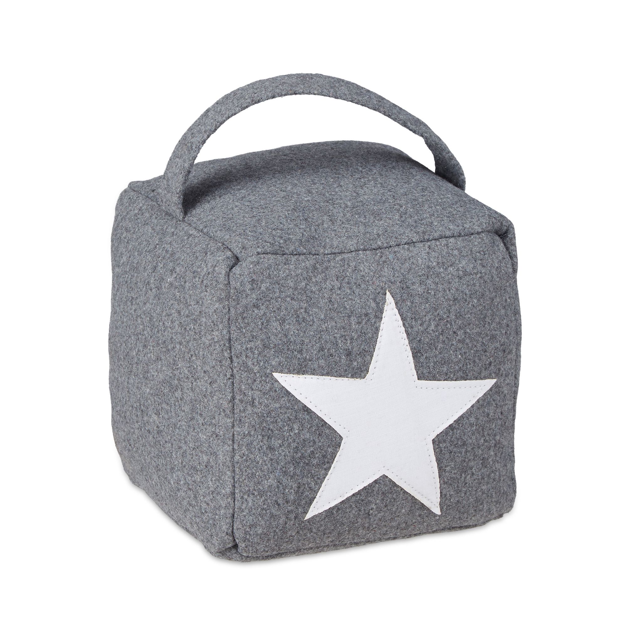 Türstopper Stern mit Griff Weiss-Grau