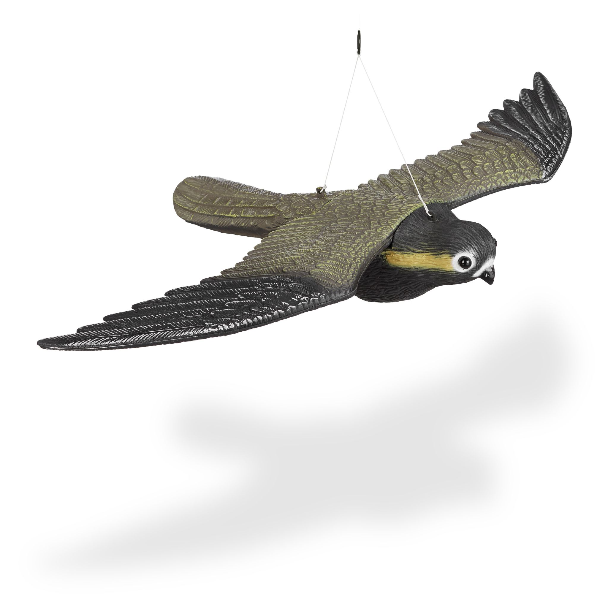 Raubvogel Attrappe Falke Gelb-Schwarz-Grau