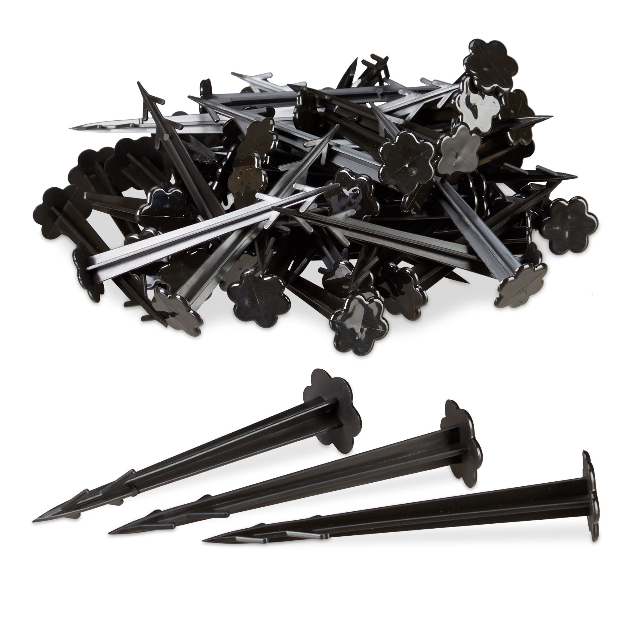 Erdnägel Kunststoff 100er-Set Schwarz