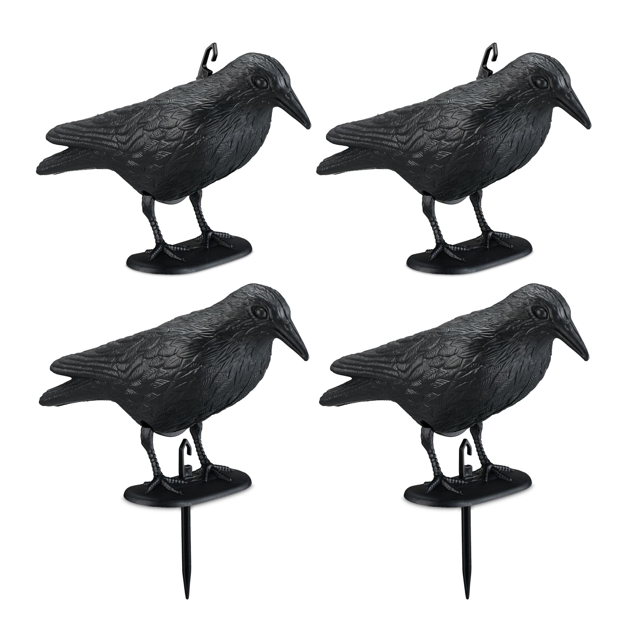 Vogelschreck Krähe 4er-Set Schwarz