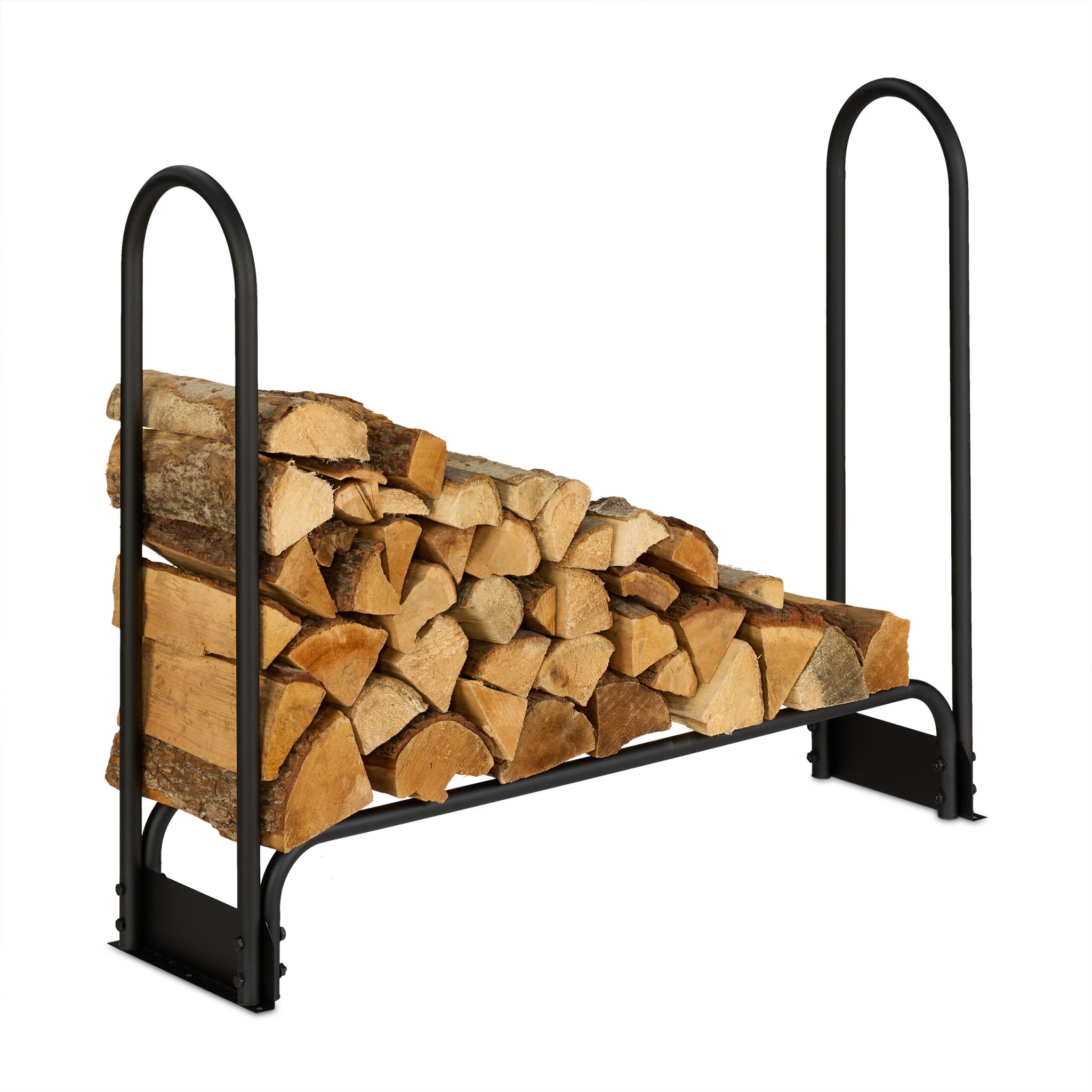 Kaminholzregal Metall 110cm Schwarz