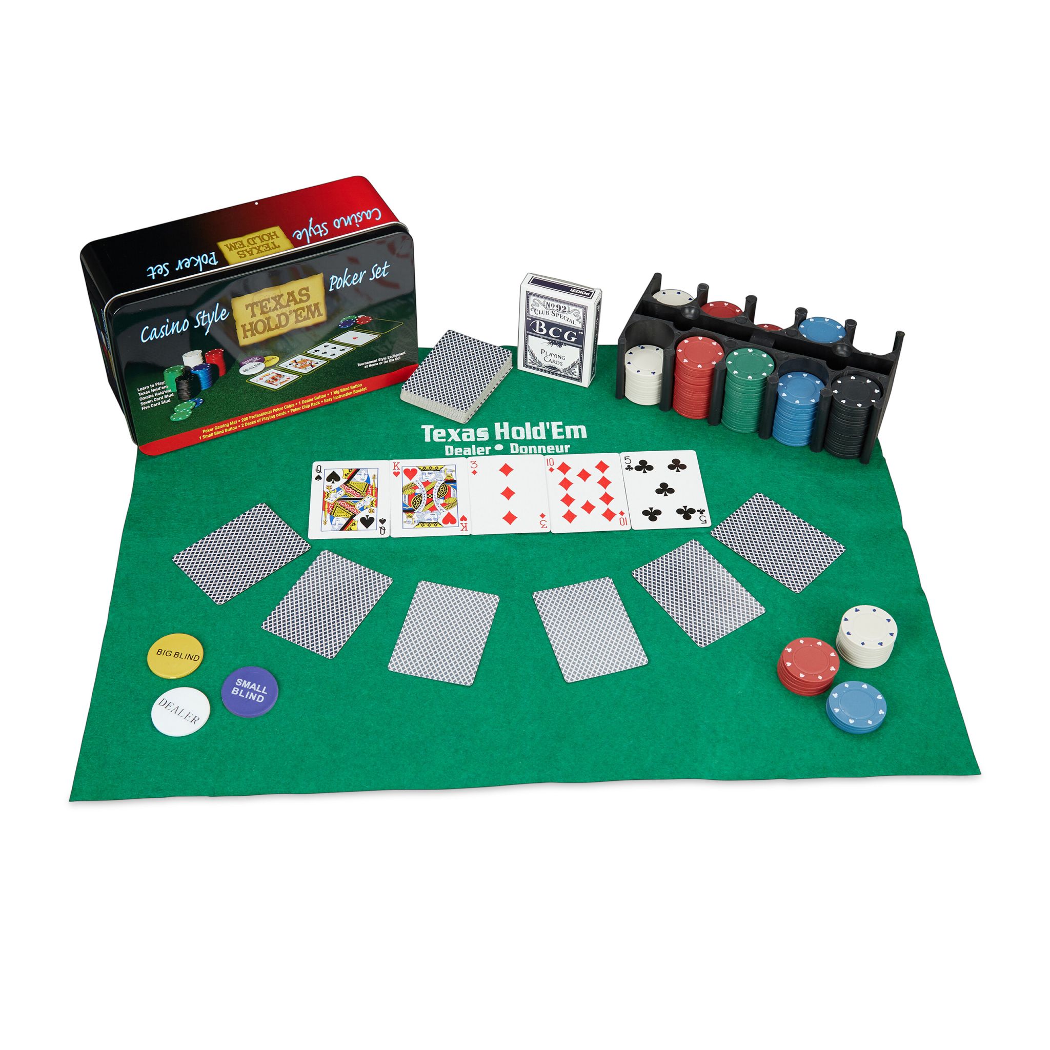 Pokerset gross Weiss-Grün-Schwarz