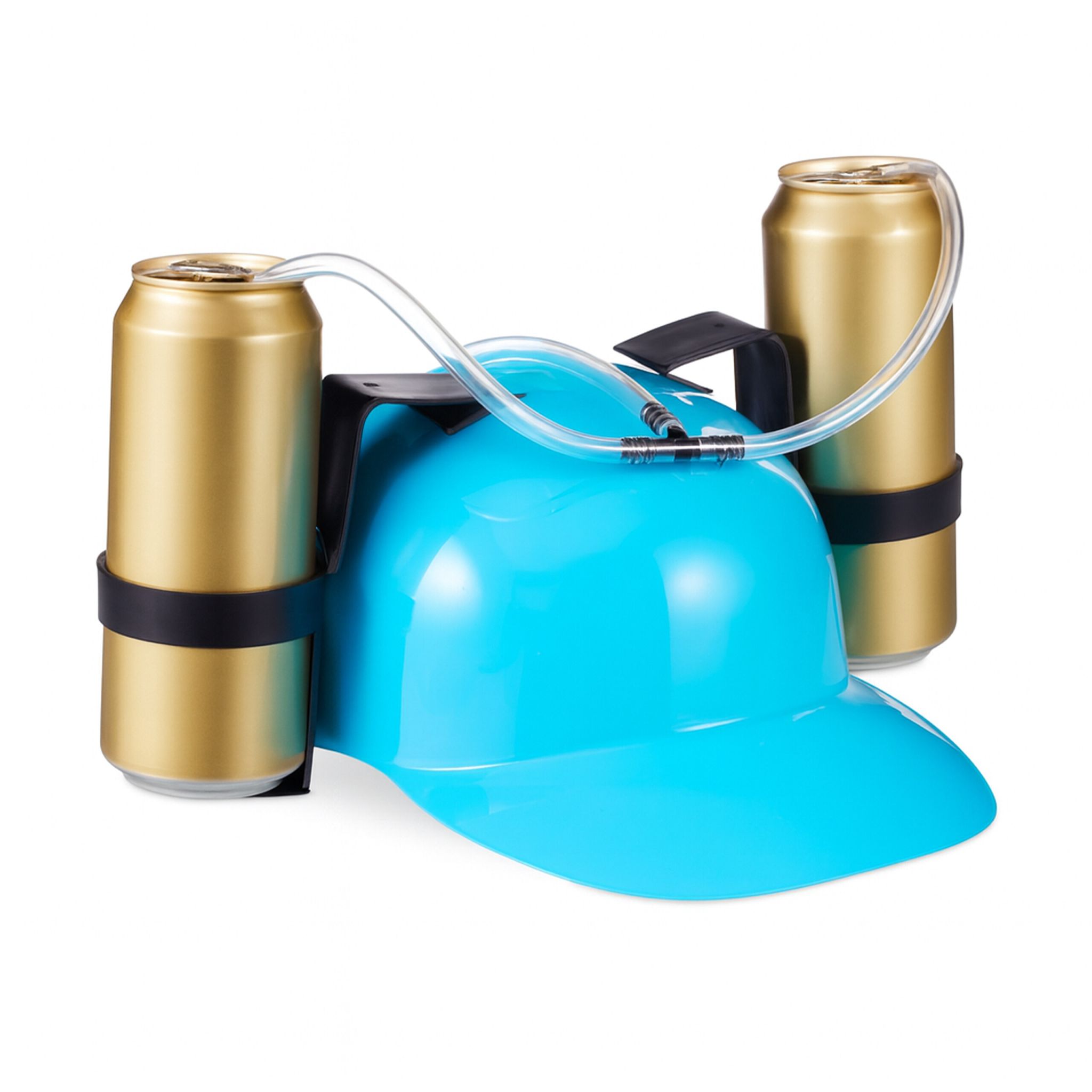 Party Trinkhelm Hellblau-Schwarz-Transparent