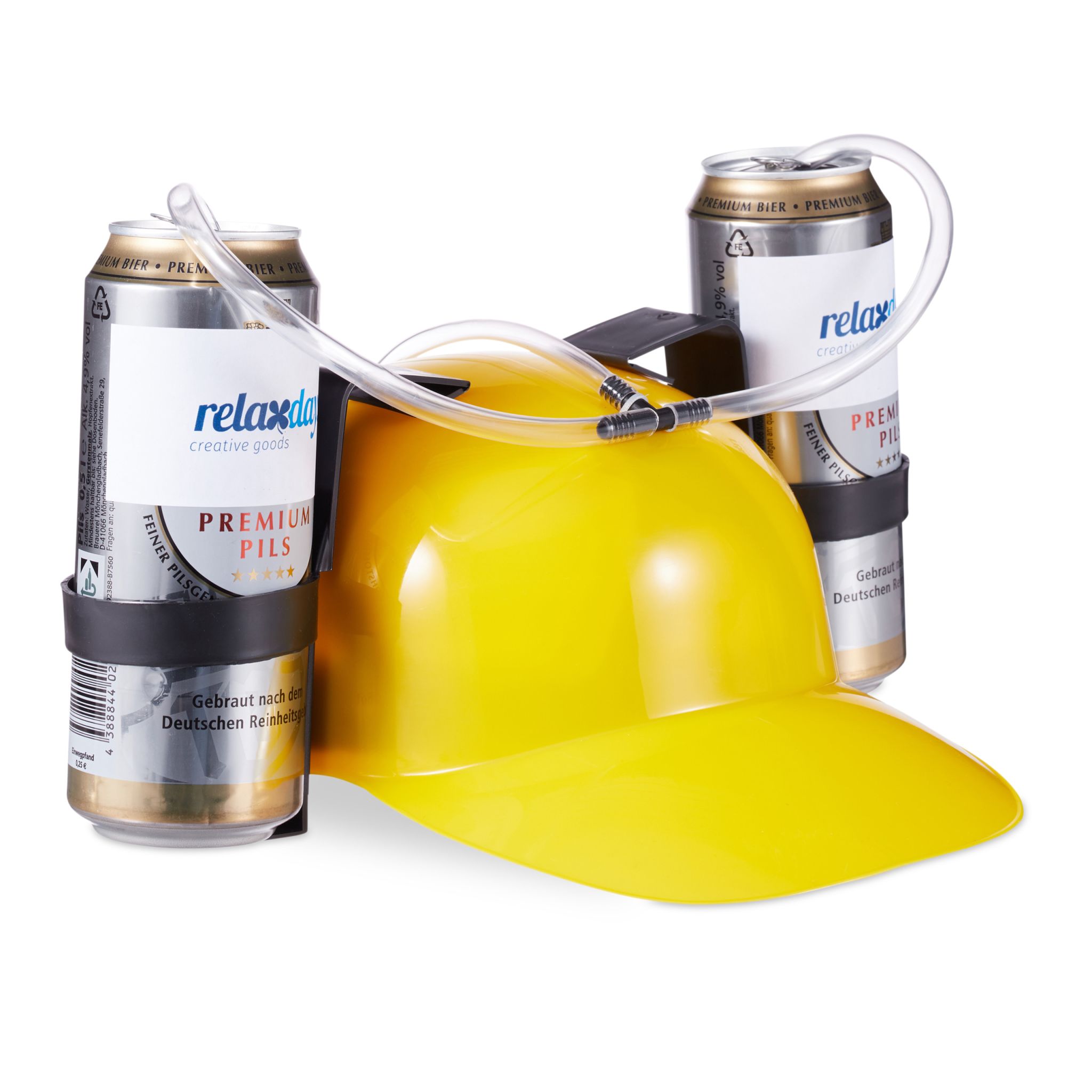 Party Trinkhelm Gelb-Schwarz-Transparent