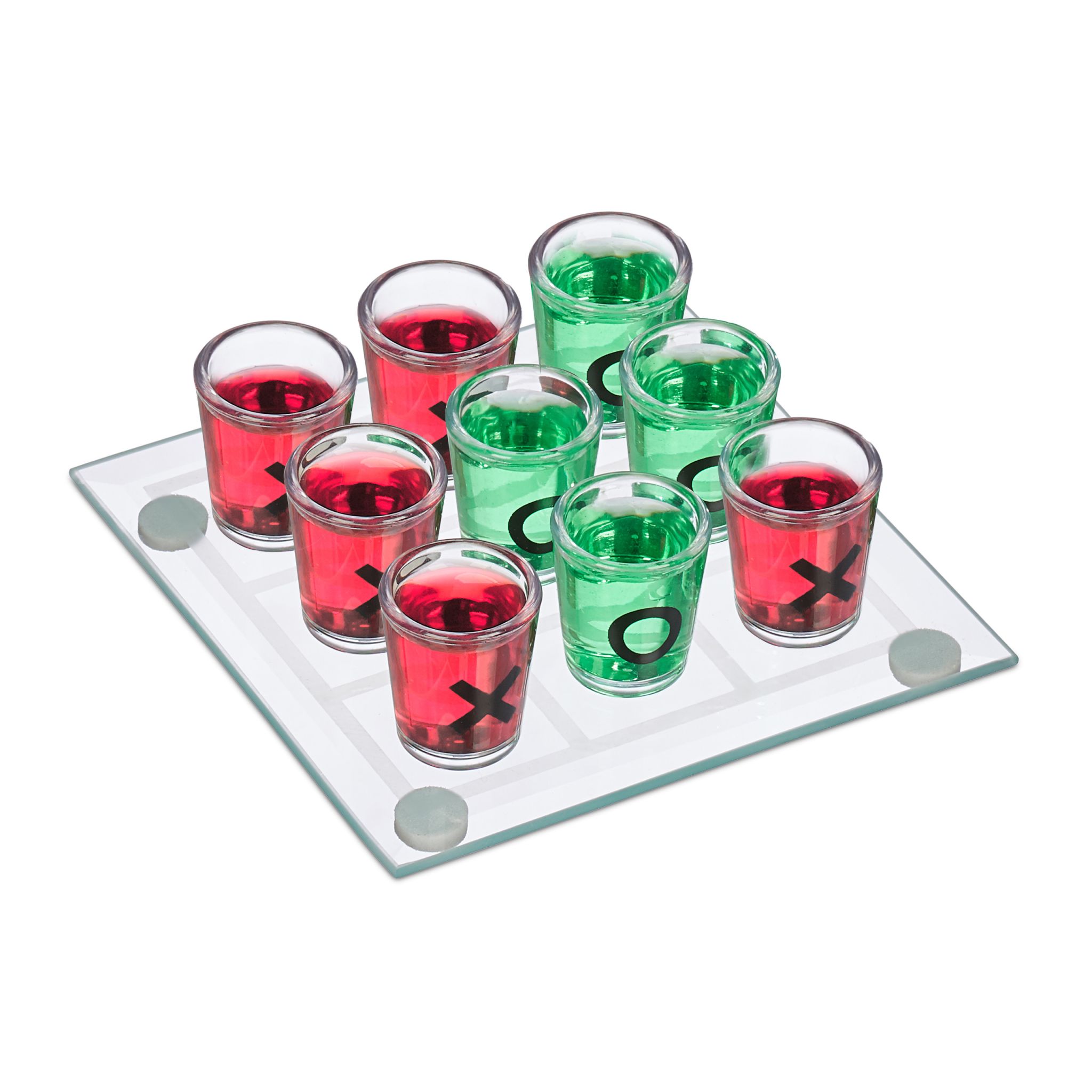 Tic Tac Toe Trinkspiel Weiss-Schwarz-Transparent
