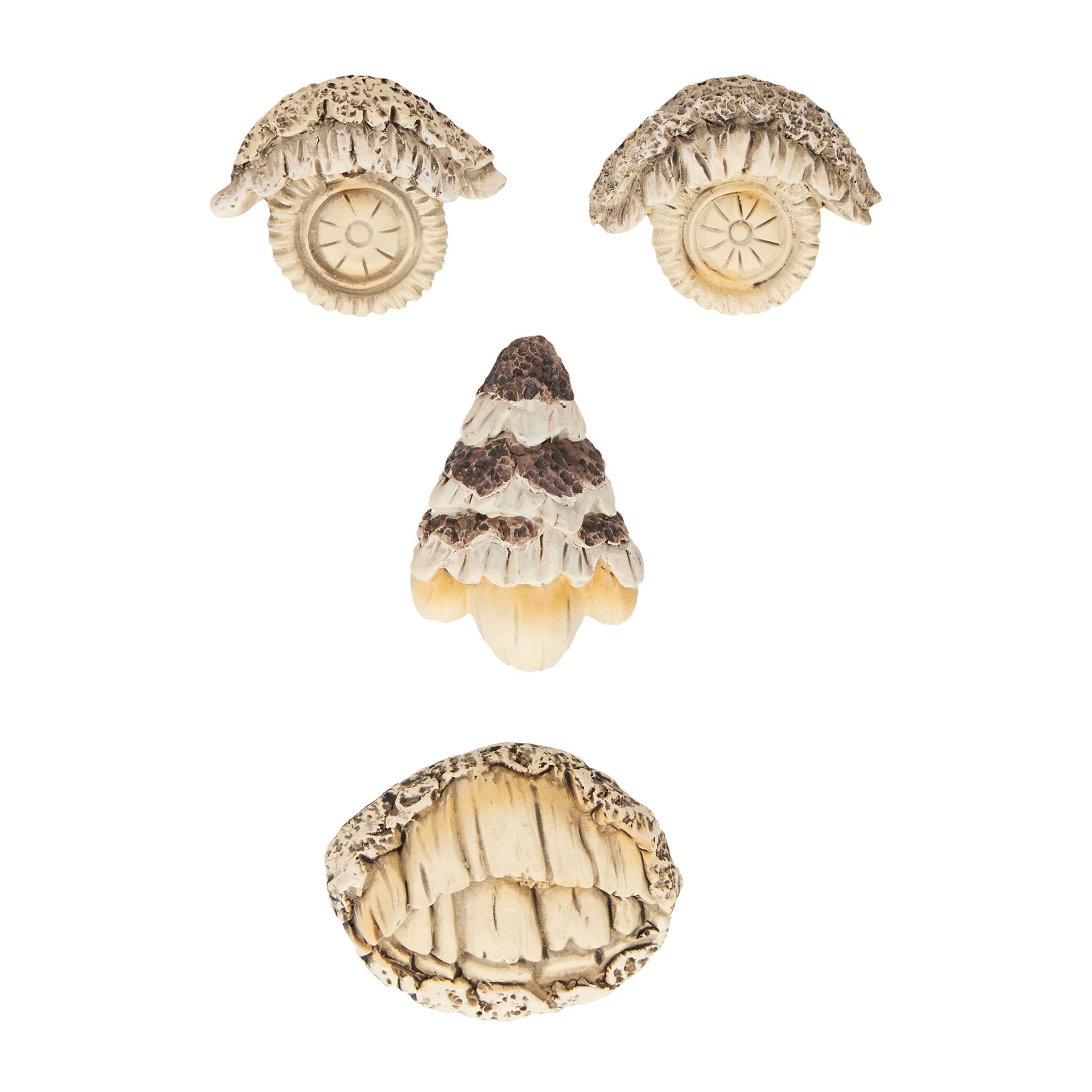 Baumgesicht 4-teilig Anthrazit-Beige-Hellbraun