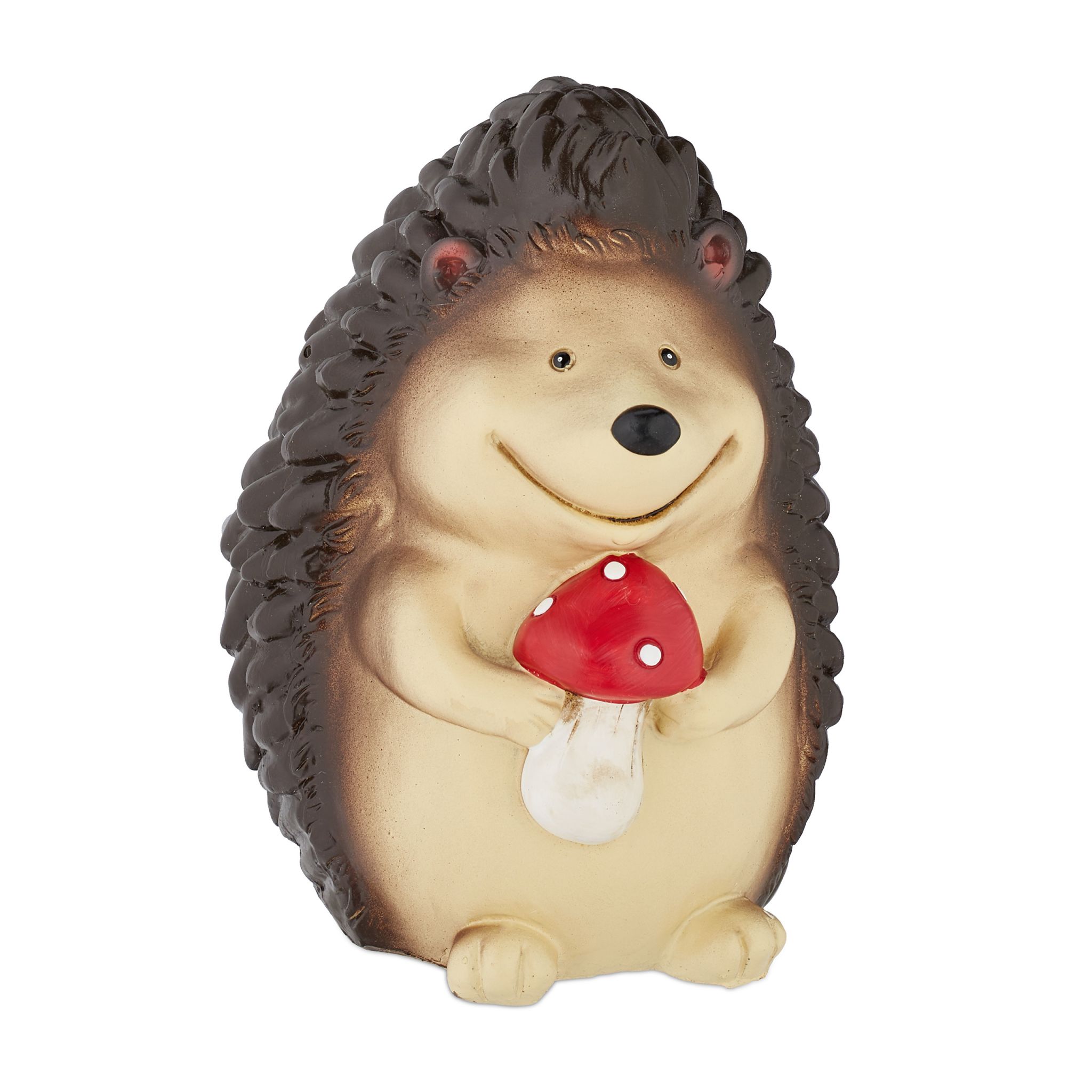 Gartenfigur Igel Beige-Braun-Rot