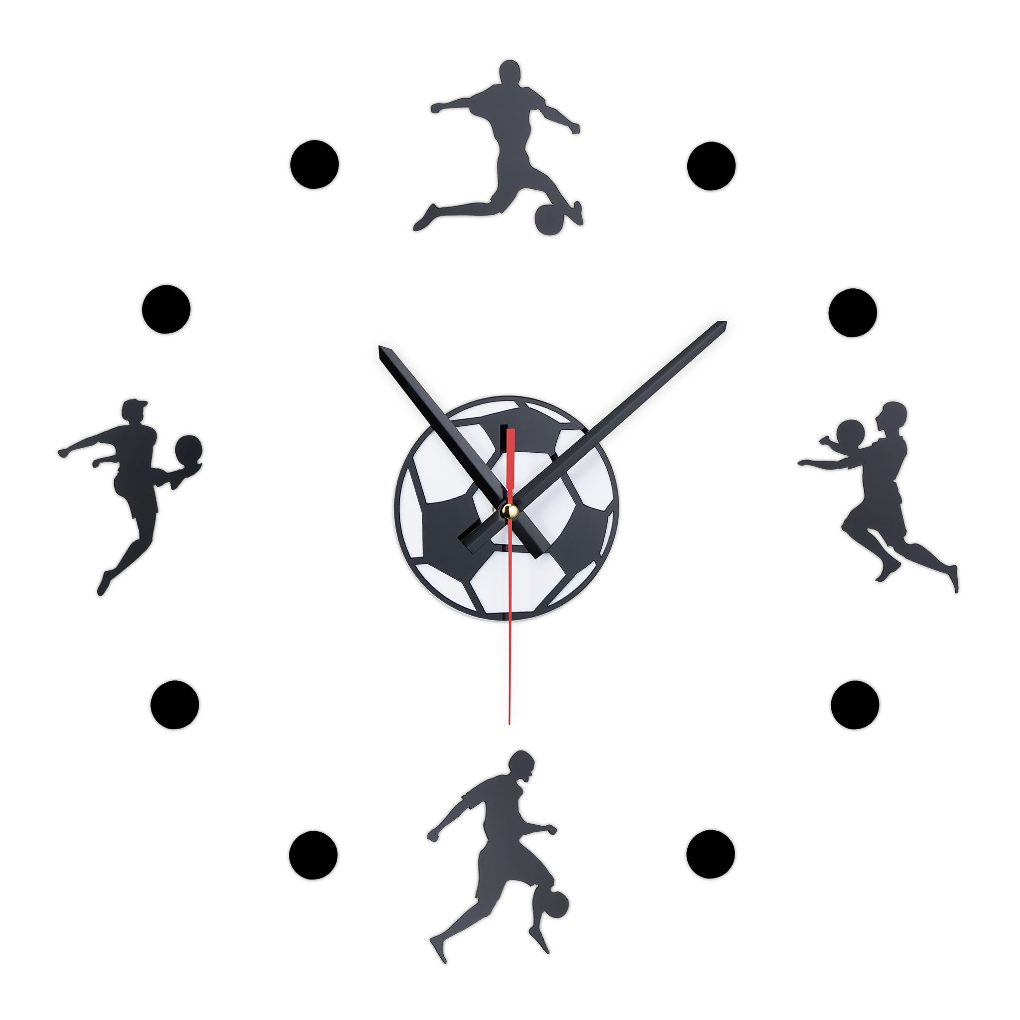 DIY Wanduhr Fussball Weiss-Schwarz