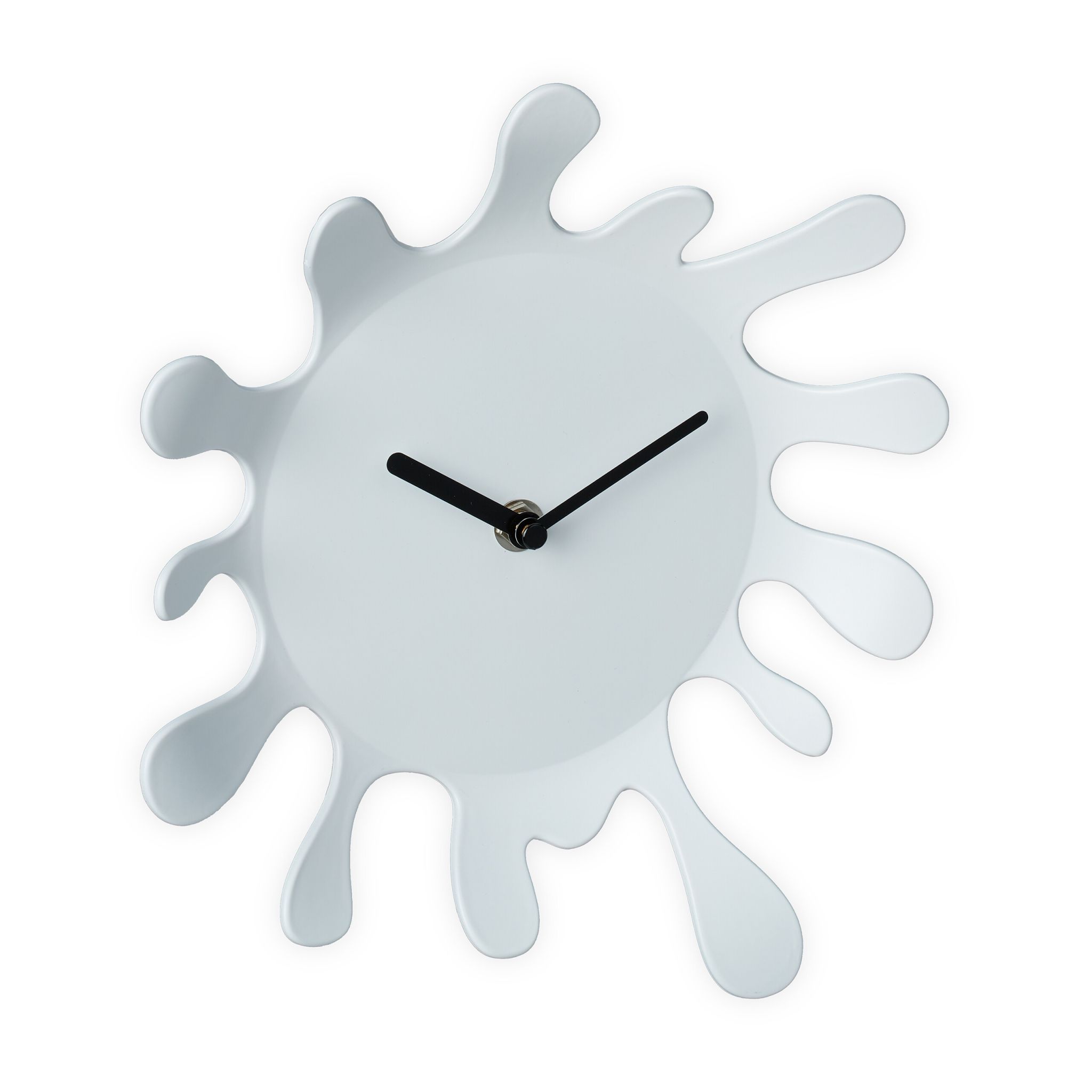 Wanduhr Farbklecks Weiss-Schwarz