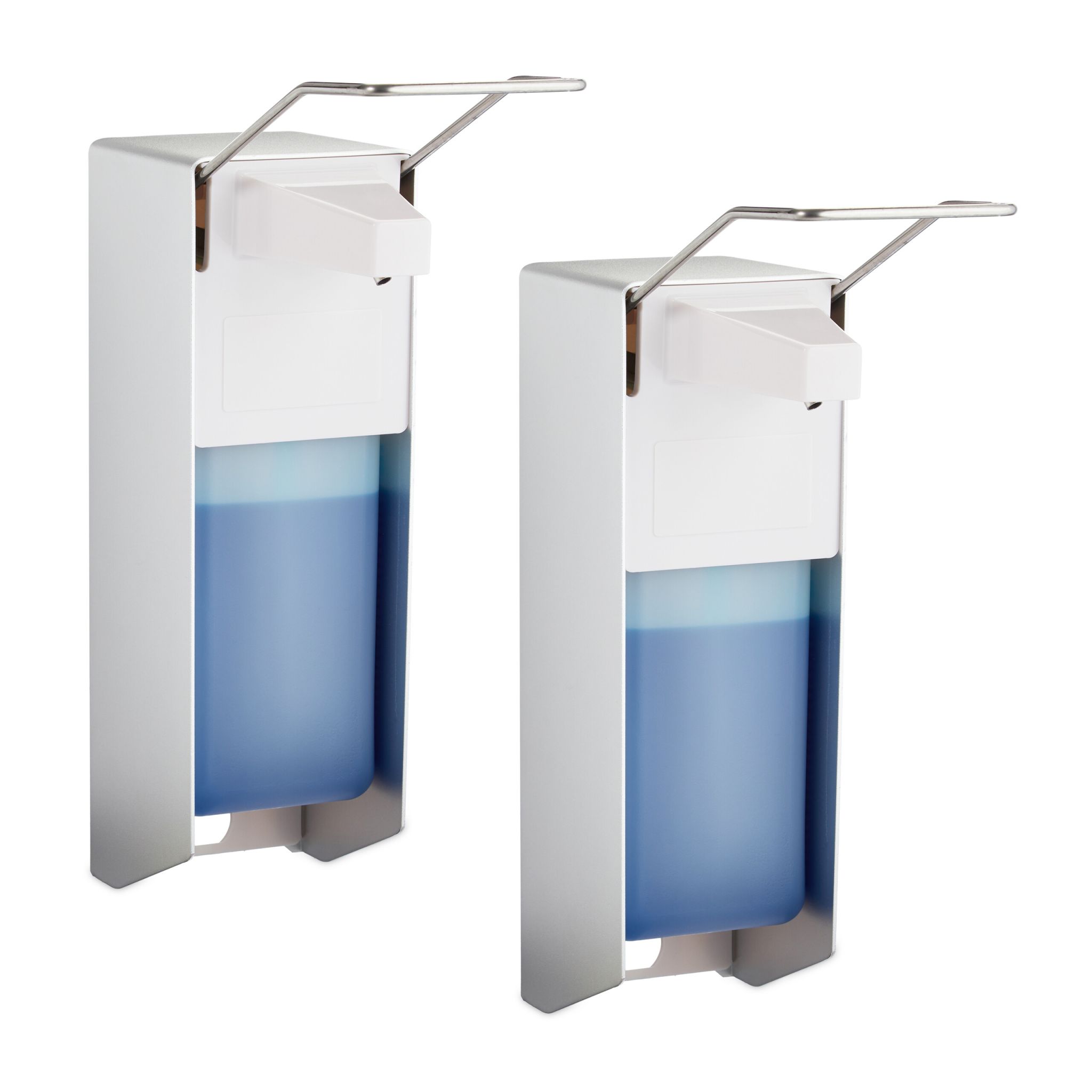Desinfektionsspender 1000 ml 2er-Set Weiss-Silber
