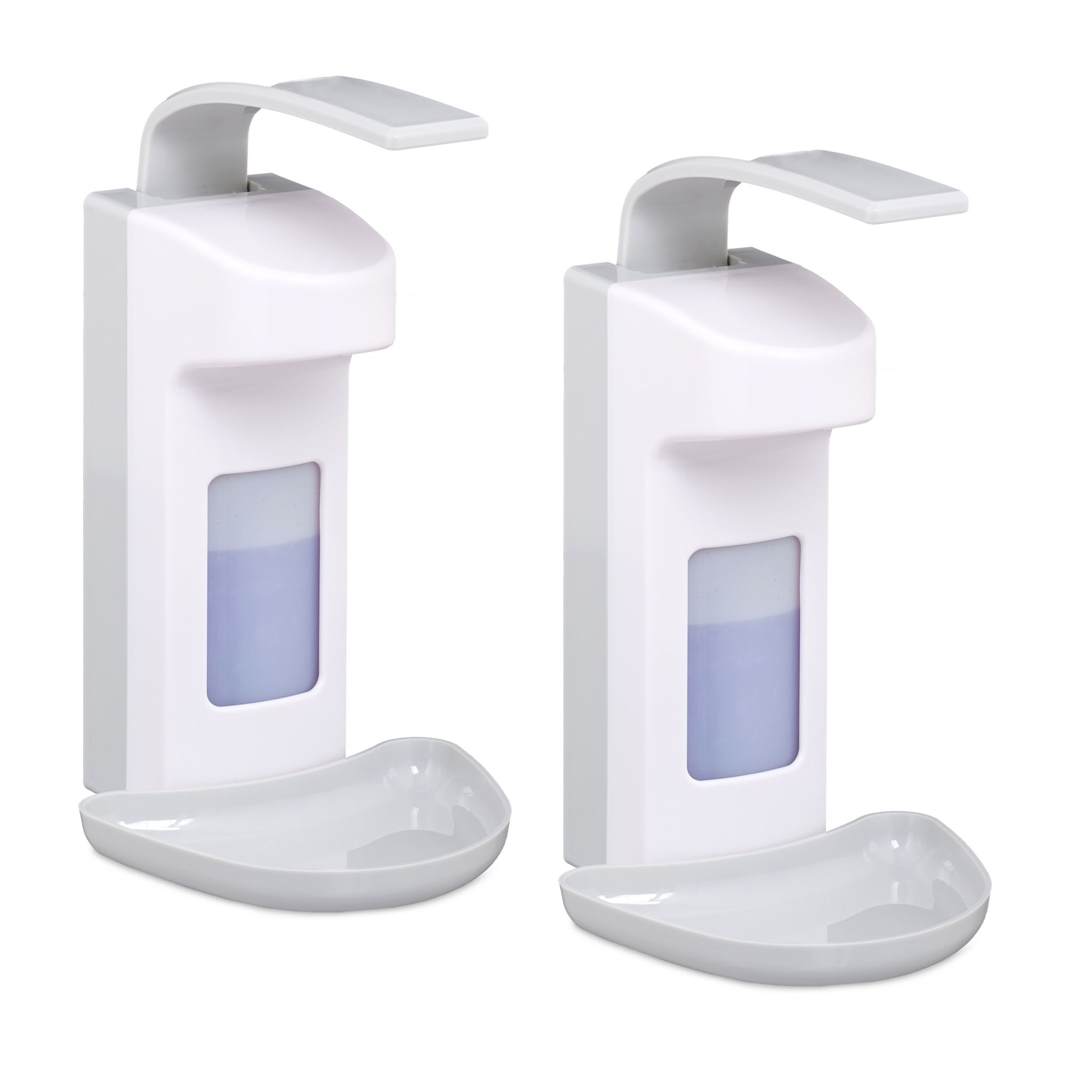 Desinfektionsspender 500 ml 2er-Set Weiss-Grau